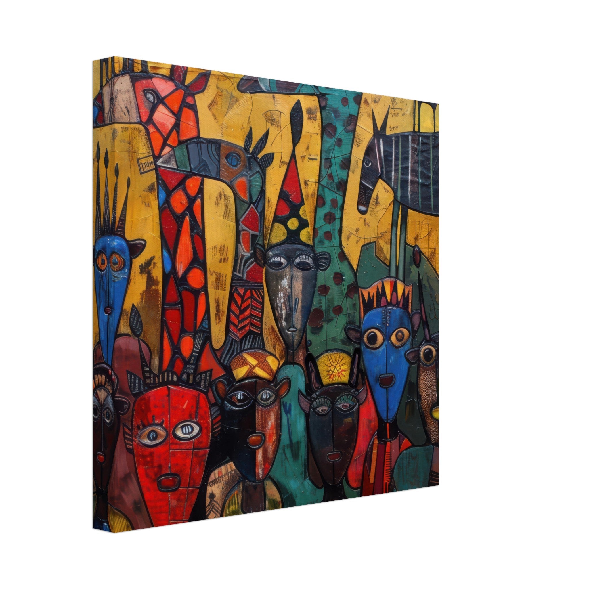 Canvas Square - Expressionism art style Ugandas ancestors 4 - Shop Ai Art WebShop - Digital Art online Store