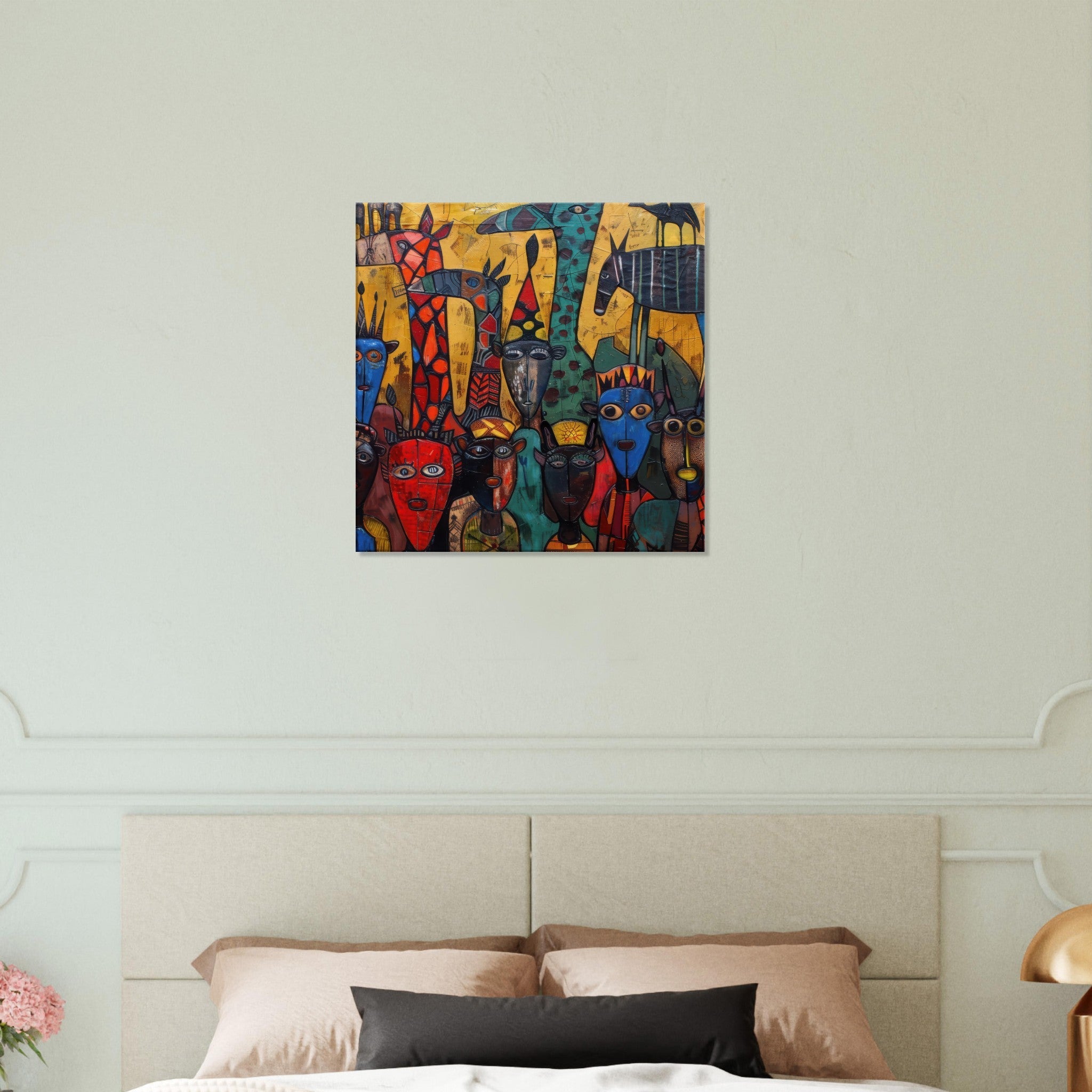 Canvas Square - Expressionism art style Ugandas ancestors 4 - Shop Ai Art WebShop - Digital Art online Store