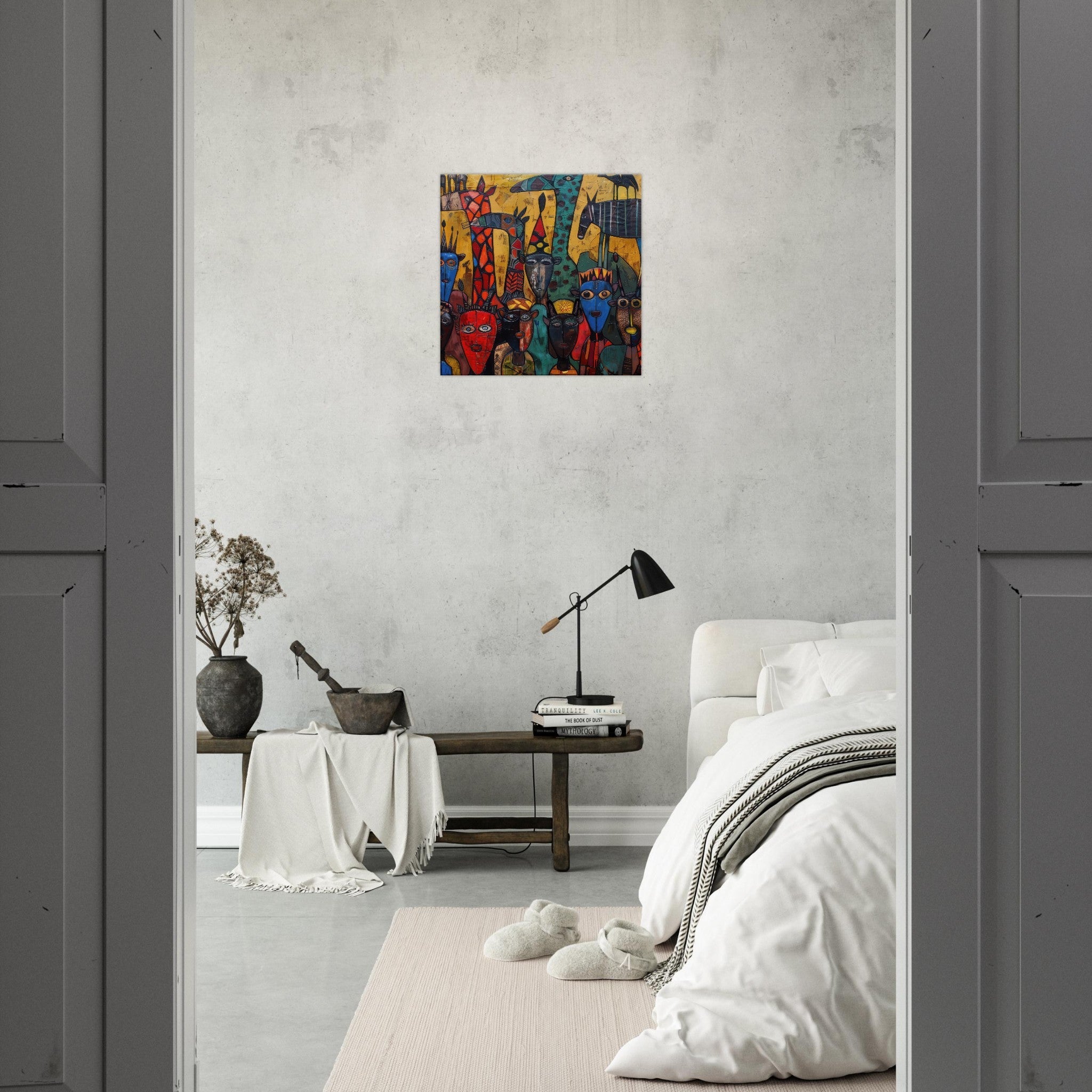 Canvas Square - Expressionism art style Ugandas ancestors 4 - Shop Ai Art WebShop - Digital Art online Store