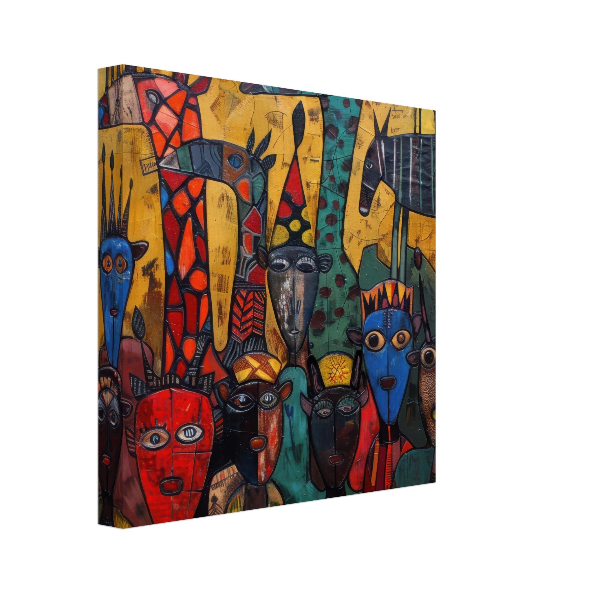 Canvas Square - Expressionism art style Ugandas ancestors 4 - Shop Ai Art WebShop - Digital Art online Store