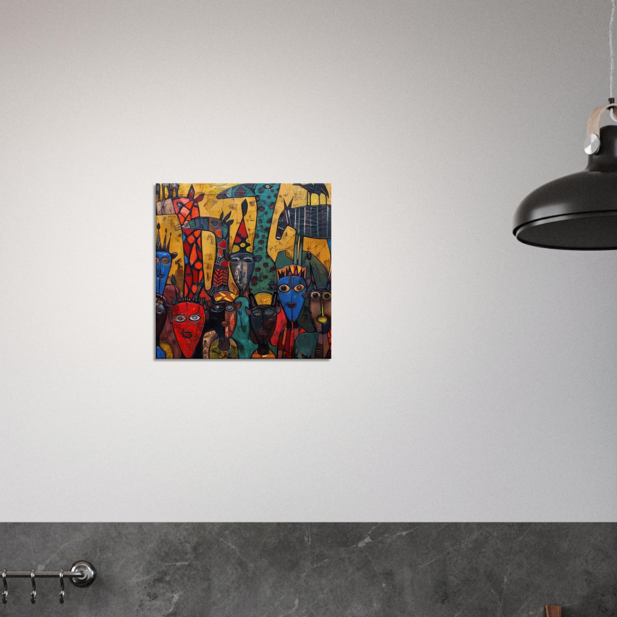 Canvas Square - Expressionism art style Ugandas ancestors 4 - Shop Ai Art WebShop - Digital Art online Store