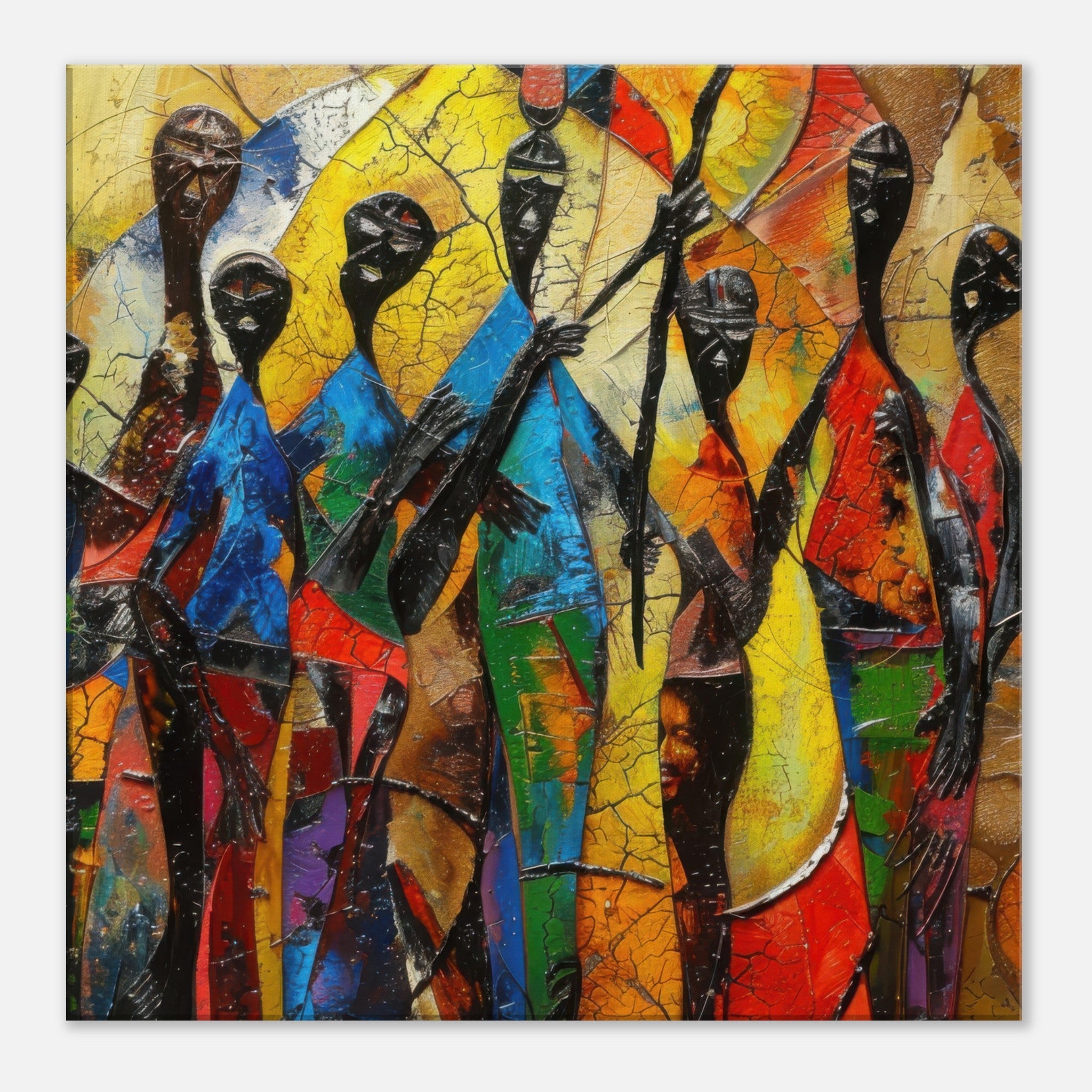 Canvas Square - Expressionism art style Ugandas ancestors - Shop Ai Art WebShop - Digital Art online Store