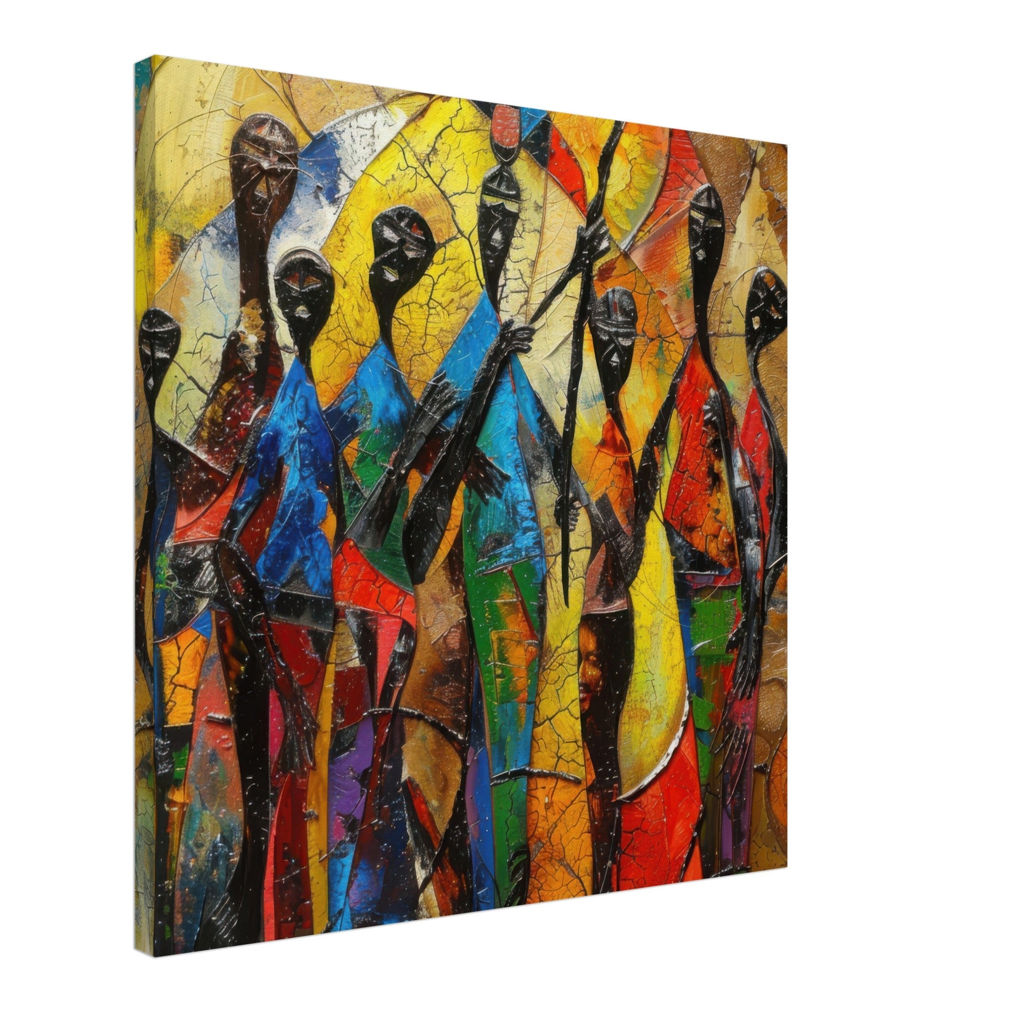 Canvas Square - Expressionism art style Ugandas ancestors - Shop Ai Art WebShop - Digital Art online Store