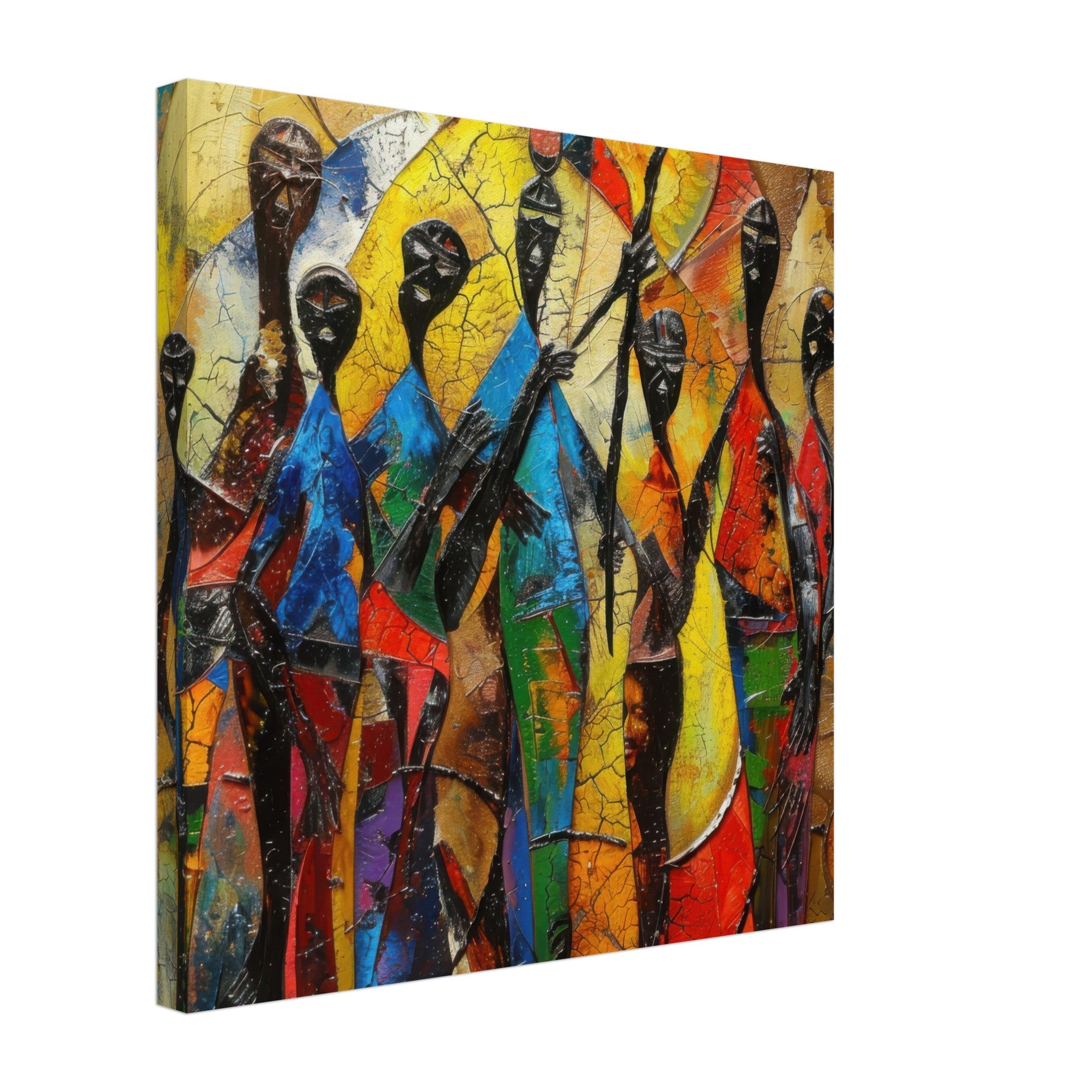 Canvas Square - Expressionism art style Ugandas ancestors - Shop Ai Art WebShop - Digital Art online Store
