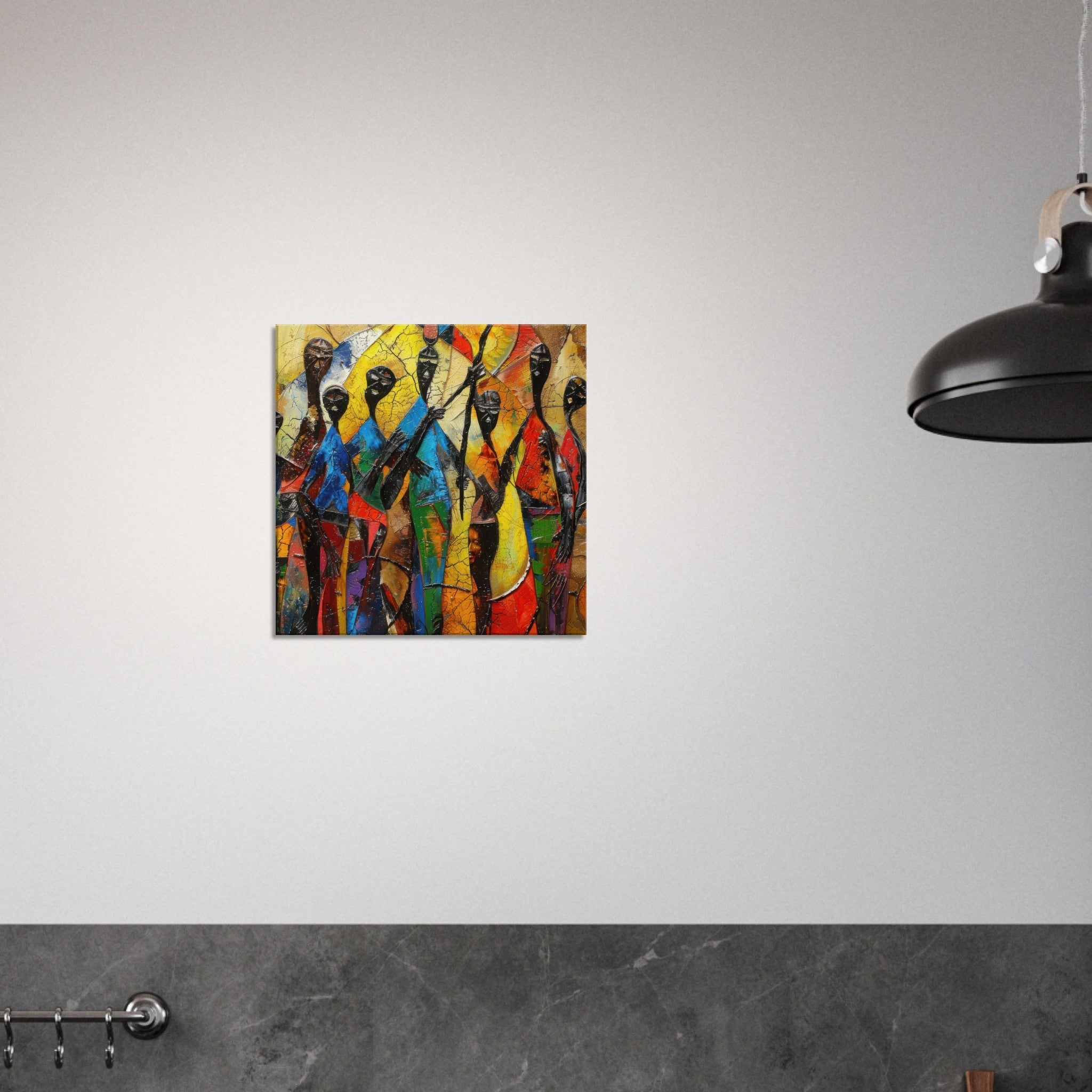 Canvas Square - Expressionism art style Ugandas ancestors - Shop Ai Art WebShop - Digital Art online Store