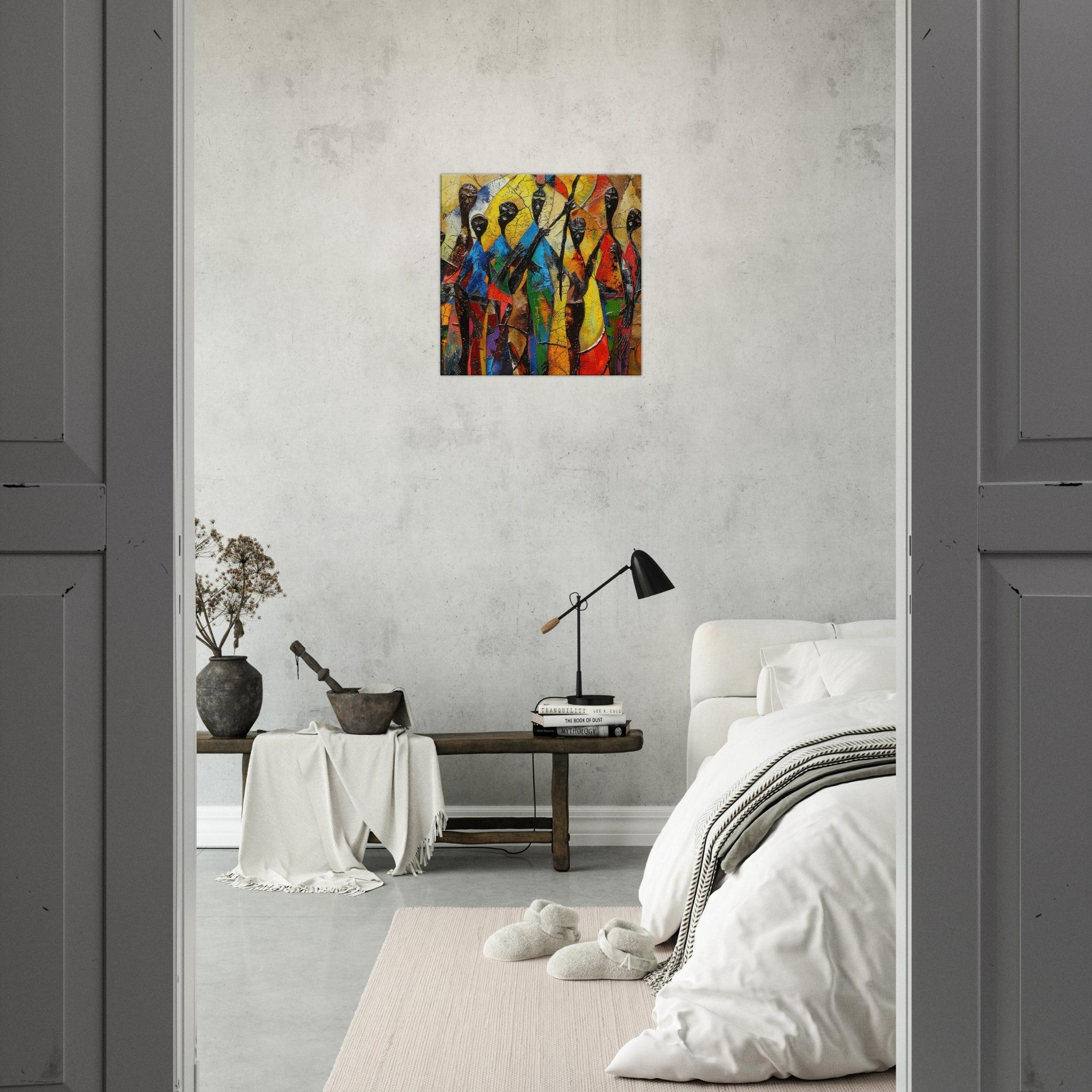 Canvas Square - Expressionism art style Ugandas ancestors - Shop Ai Art WebShop - Digital Art online Store