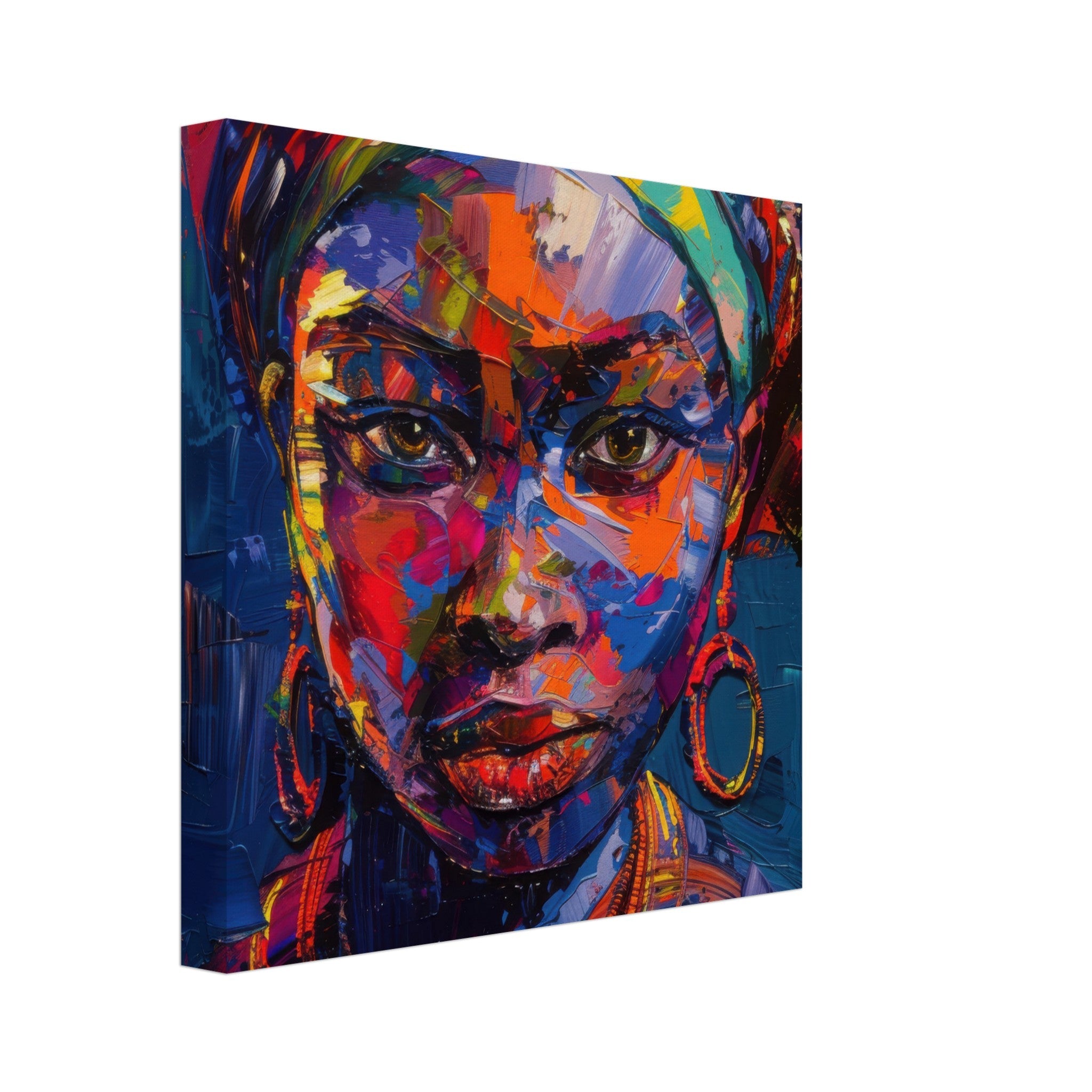 Canvas Square - Expressionism art style Ugandas ancestors female - Shop Ai Art WebShop - Digital Art online Store