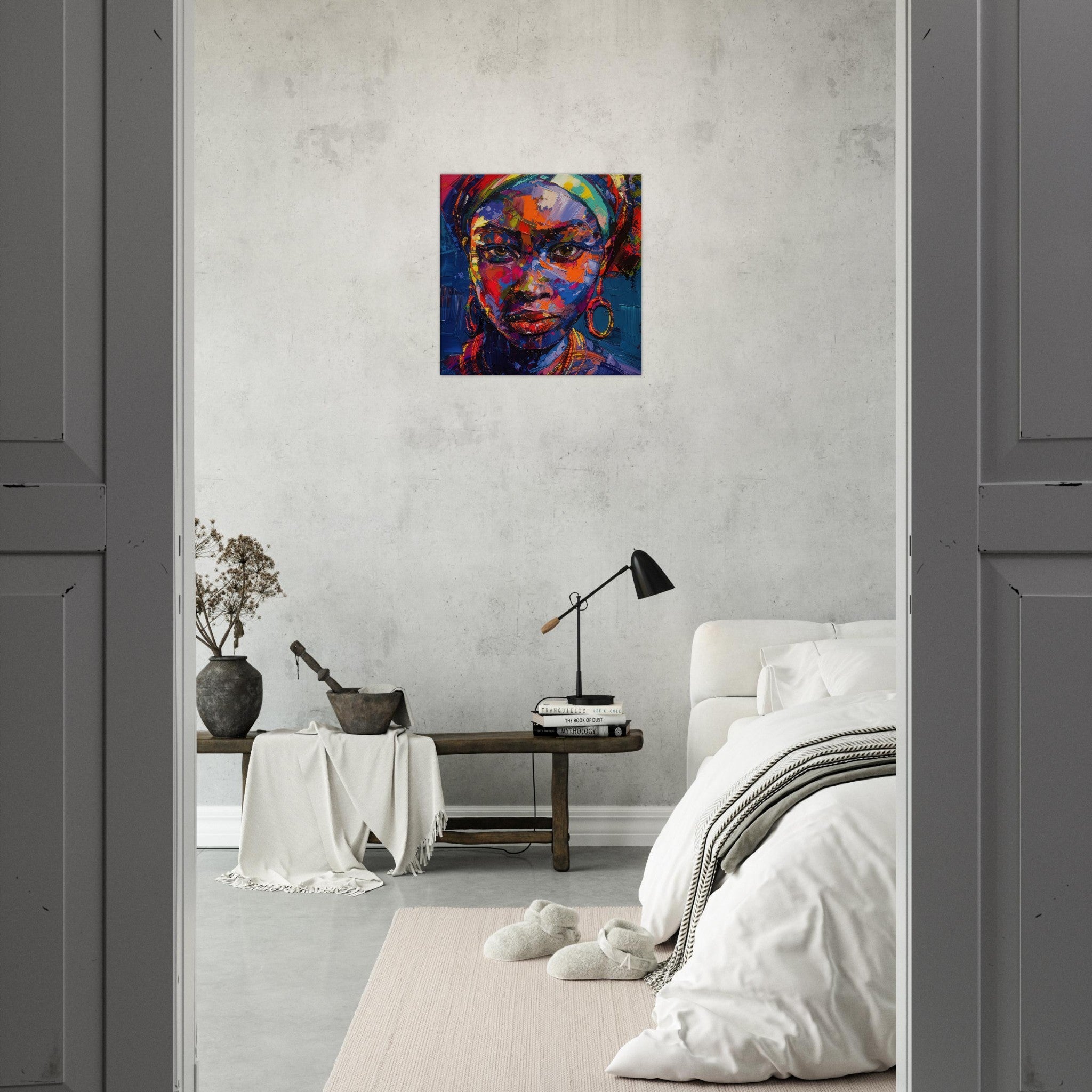 Canvas Square - Expressionism art style Ugandas ancestors female - Shop Ai Art WebShop - Digital Art online Store