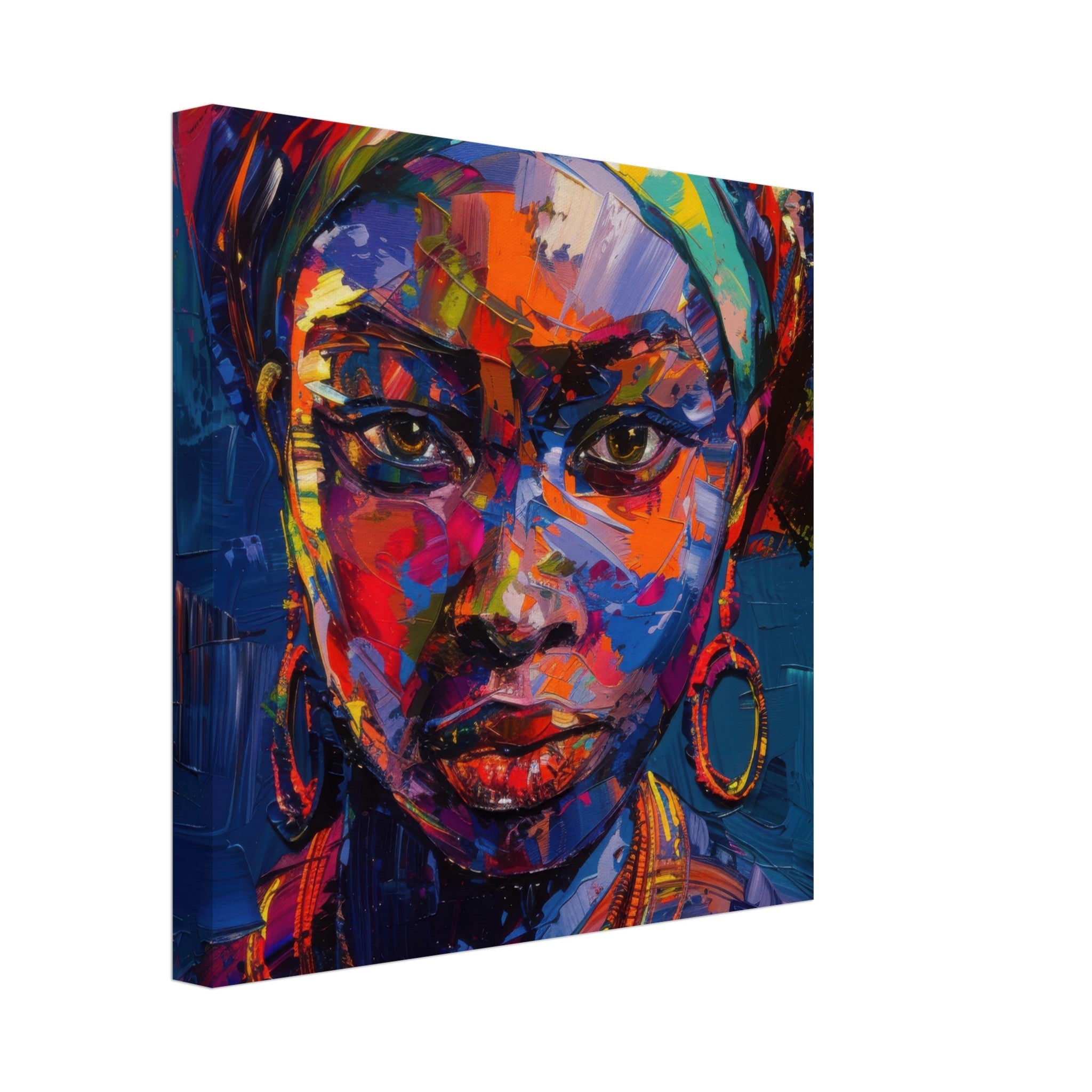 Canvas Square - Expressionism art style Ugandas ancestors female - Shop Ai Art WebShop - Digital Art online Store