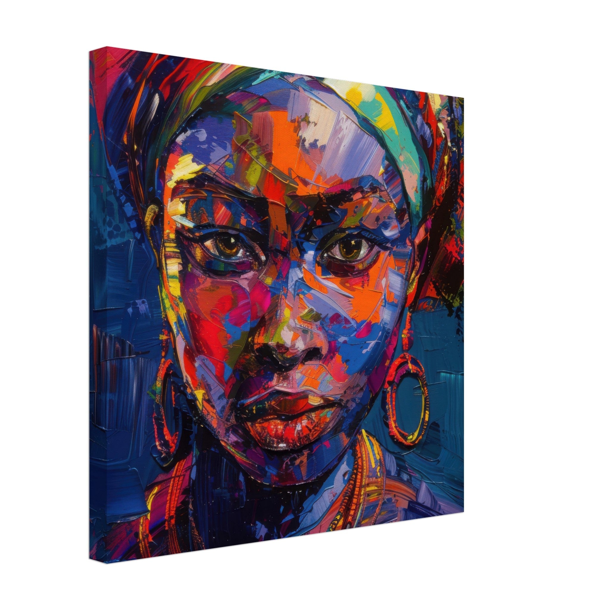 Canvas Square - Expressionism art style Ugandas ancestors female - Shop Ai Art WebShop - Digital Art online Store