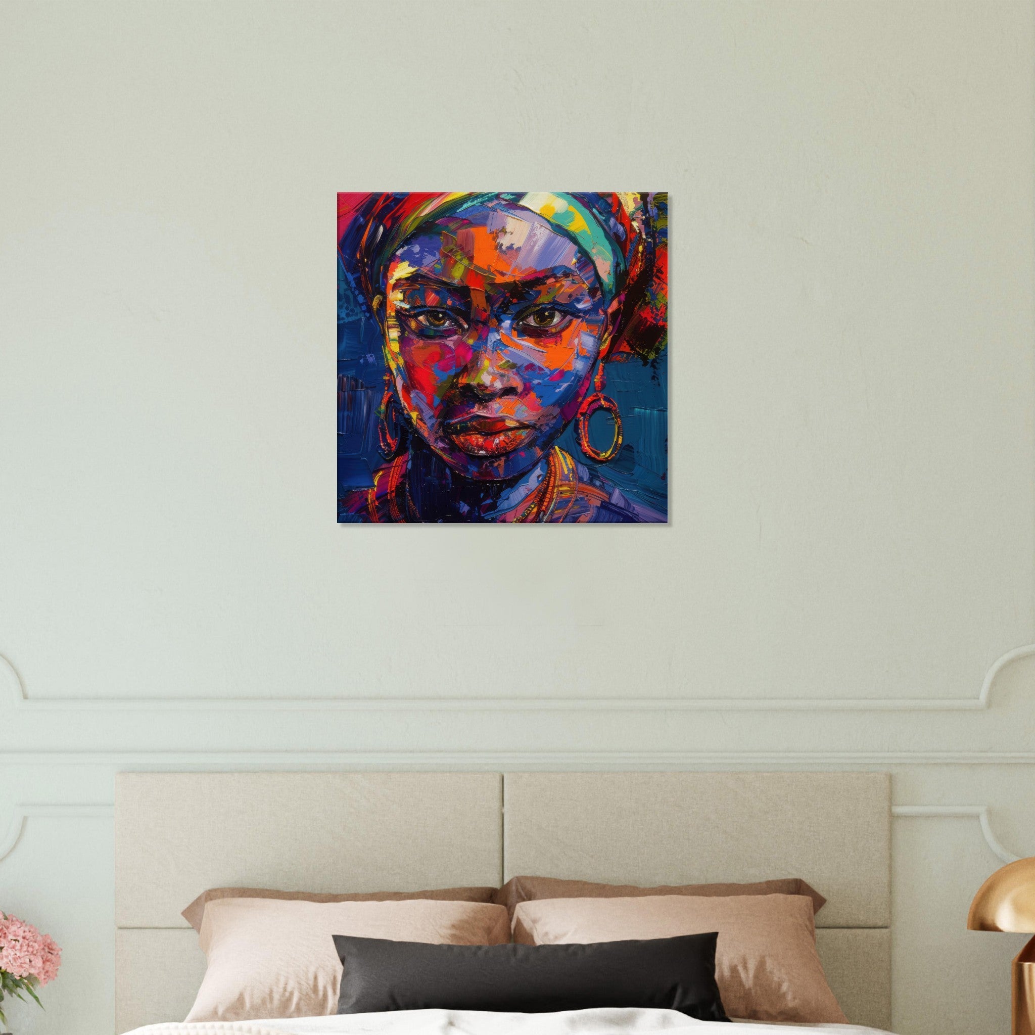 Canvas Square - Expressionism art style Ugandas ancestors female - Shop Ai Art WebShop - Digital Art online Store