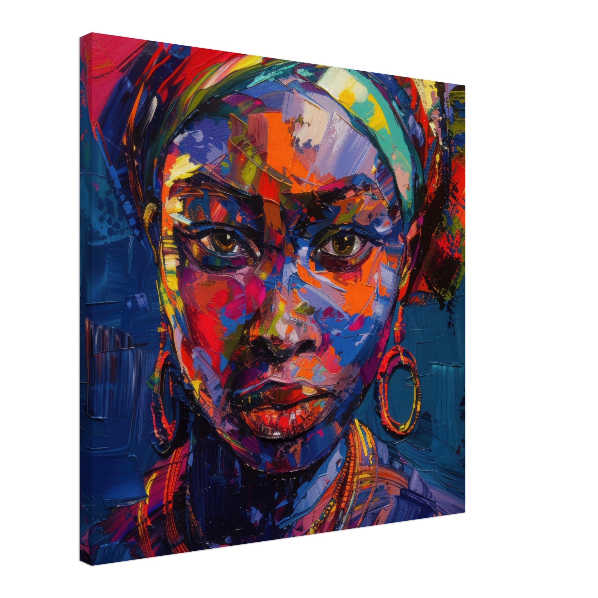 Canvas Square - Expressionism art style Ugandas ancestors female - Shop Ai Art WebShop - Digital Art online Store