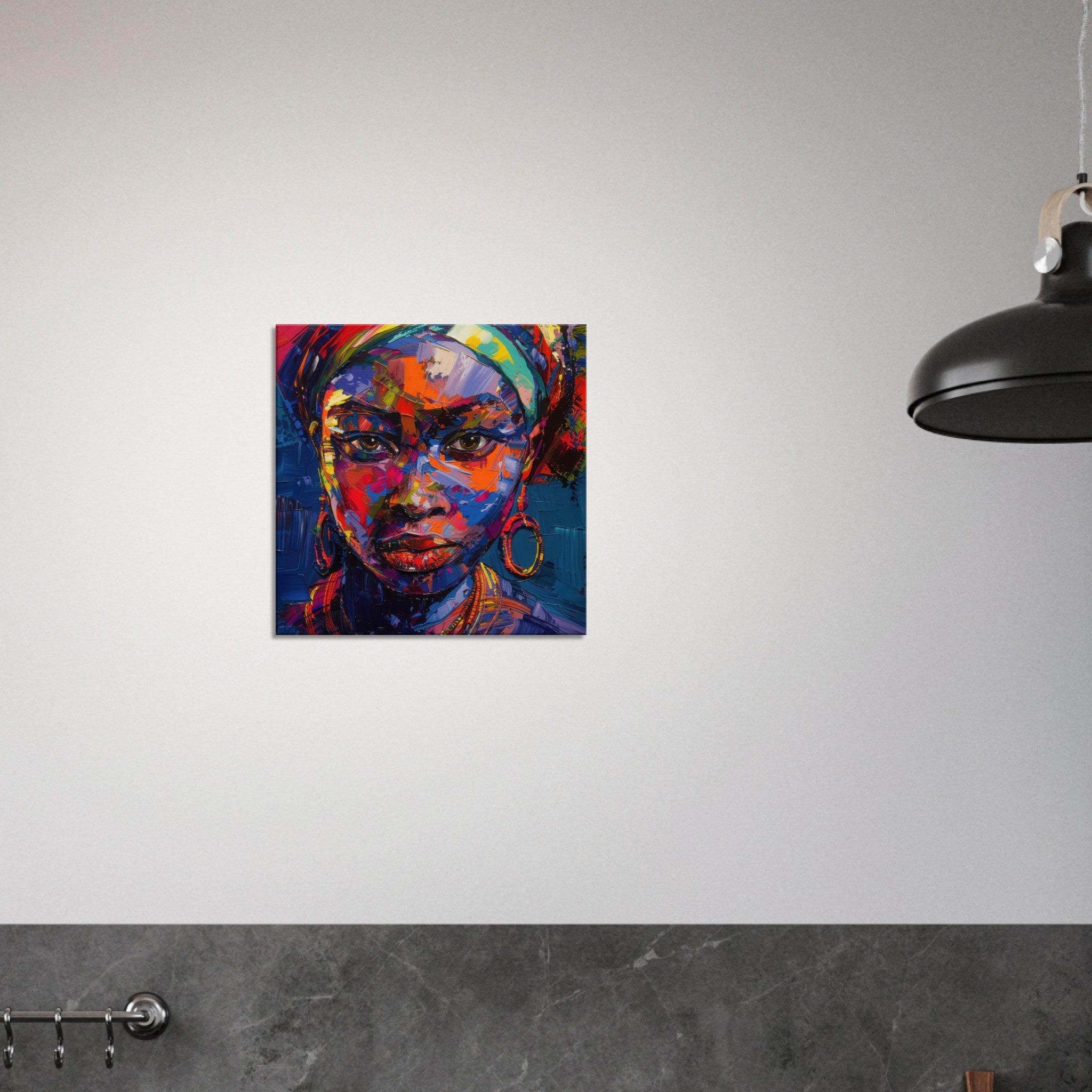 Canvas Square - Expressionism art style Ugandas ancestors female - Shop Ai Art WebShop - Digital Art online Store