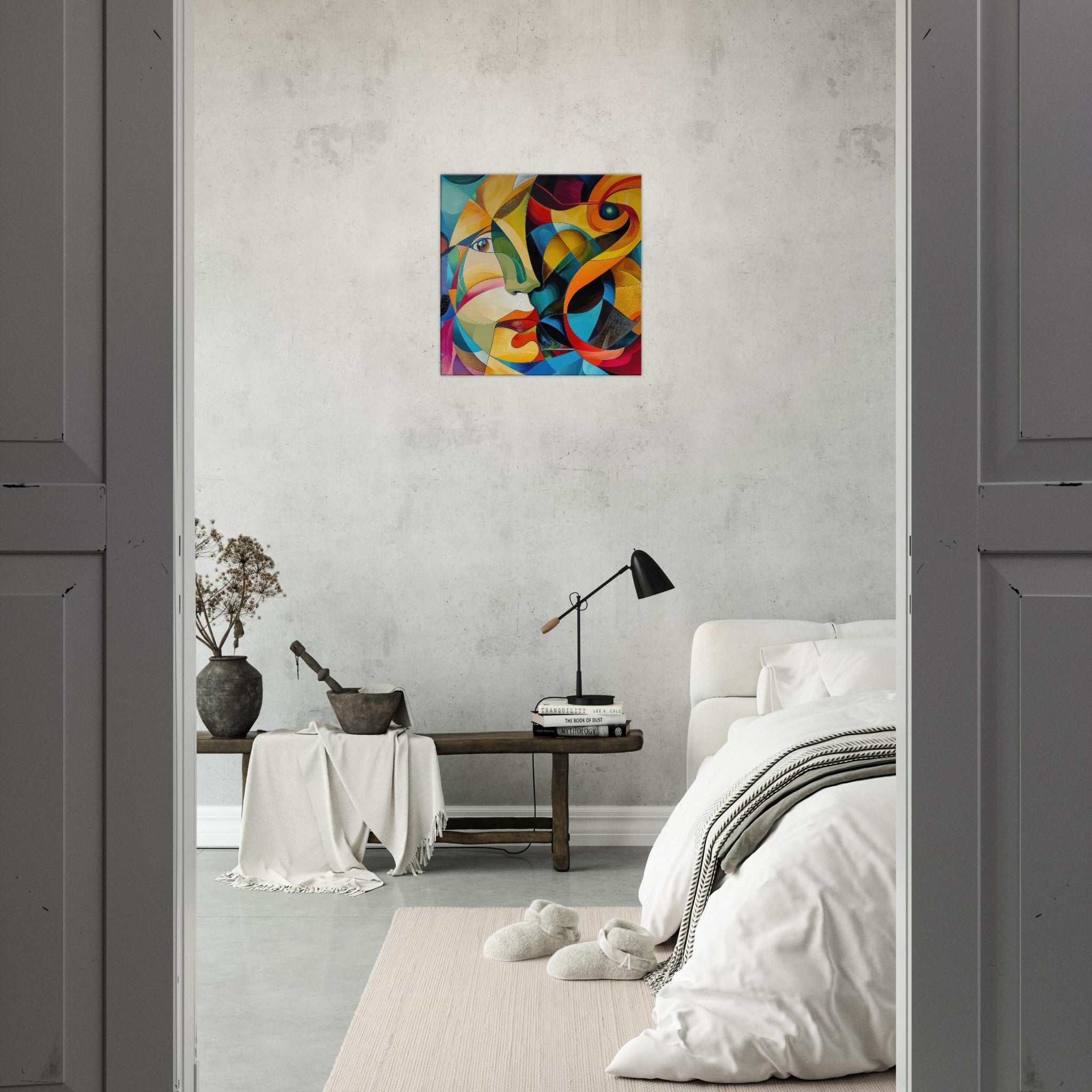 Canvas Square - Face of the moon abstract art style - Shop Ai Art WebShop - Digital Art online Store