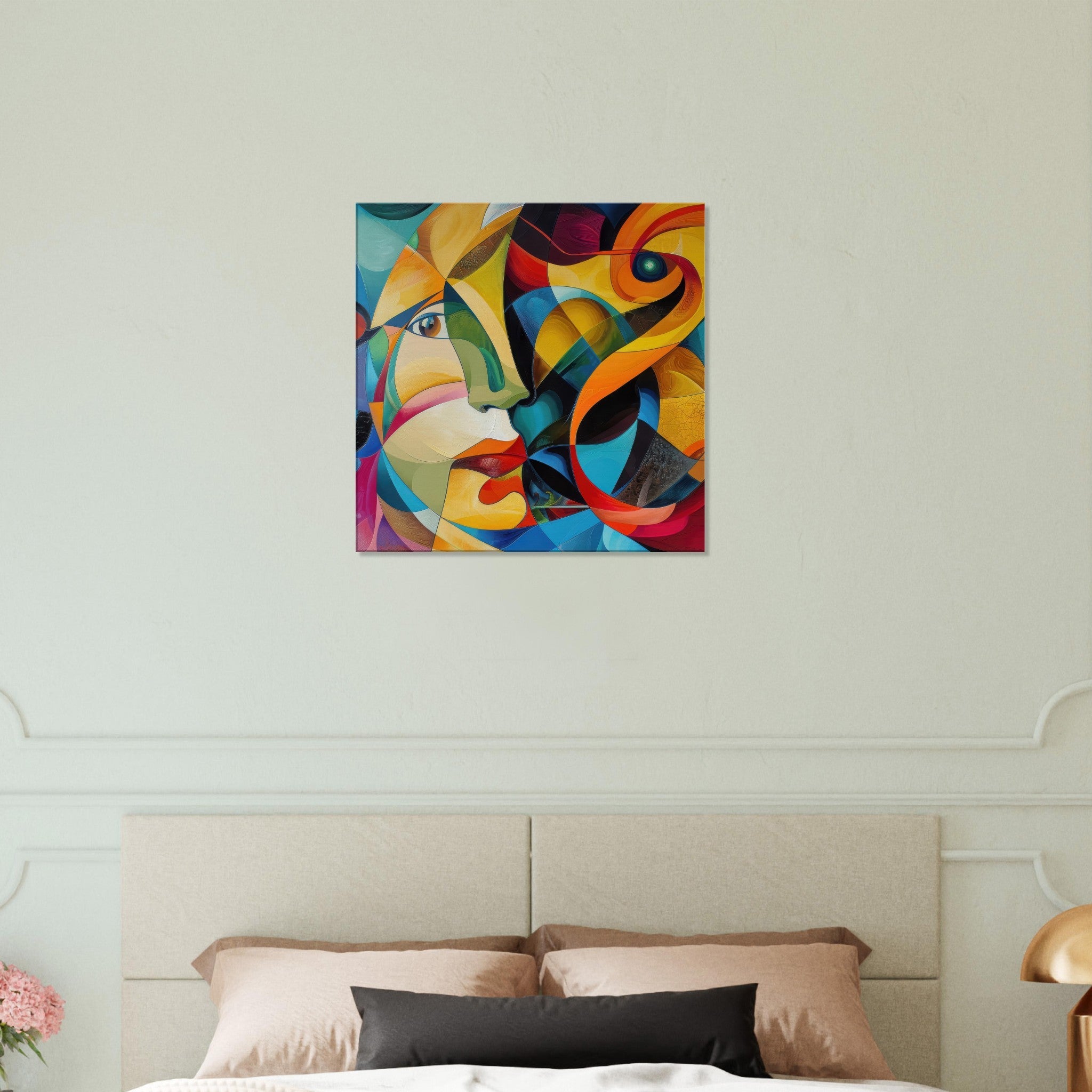 Canvas Square - Face of the moon abstract art style - Shop Ai Art WebShop - Digital Art online Store