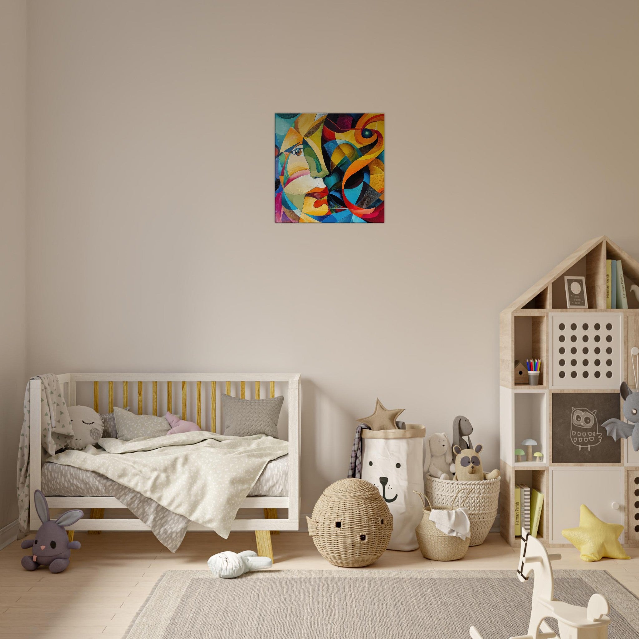 Canvas Square - Face of the moon abstract art style - Shop Ai Art WebShop - Digital Art online Store