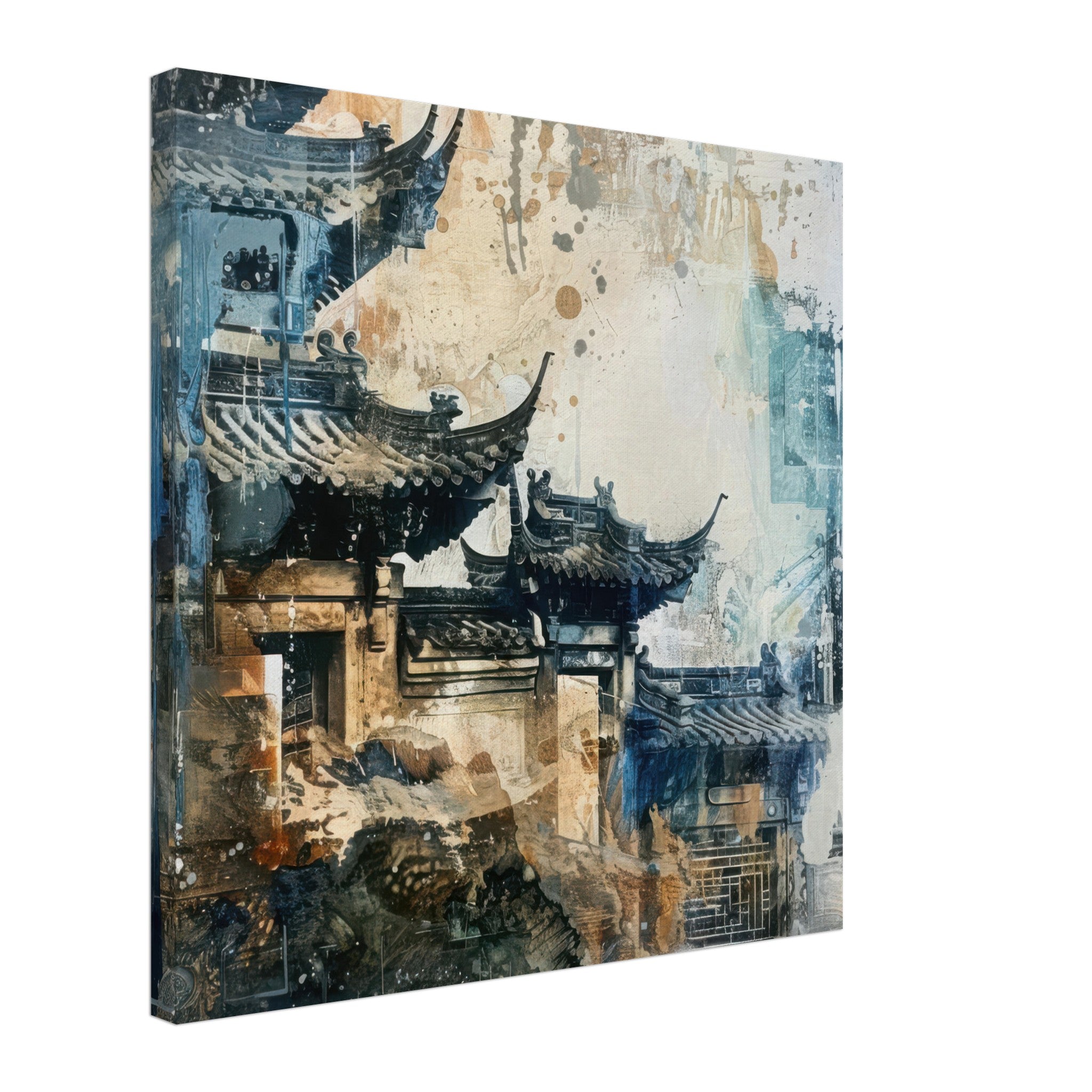 Canvas Square - Old culture of China in abstract style 5 - Shop Ai Art WebShop - Digital Art online Store