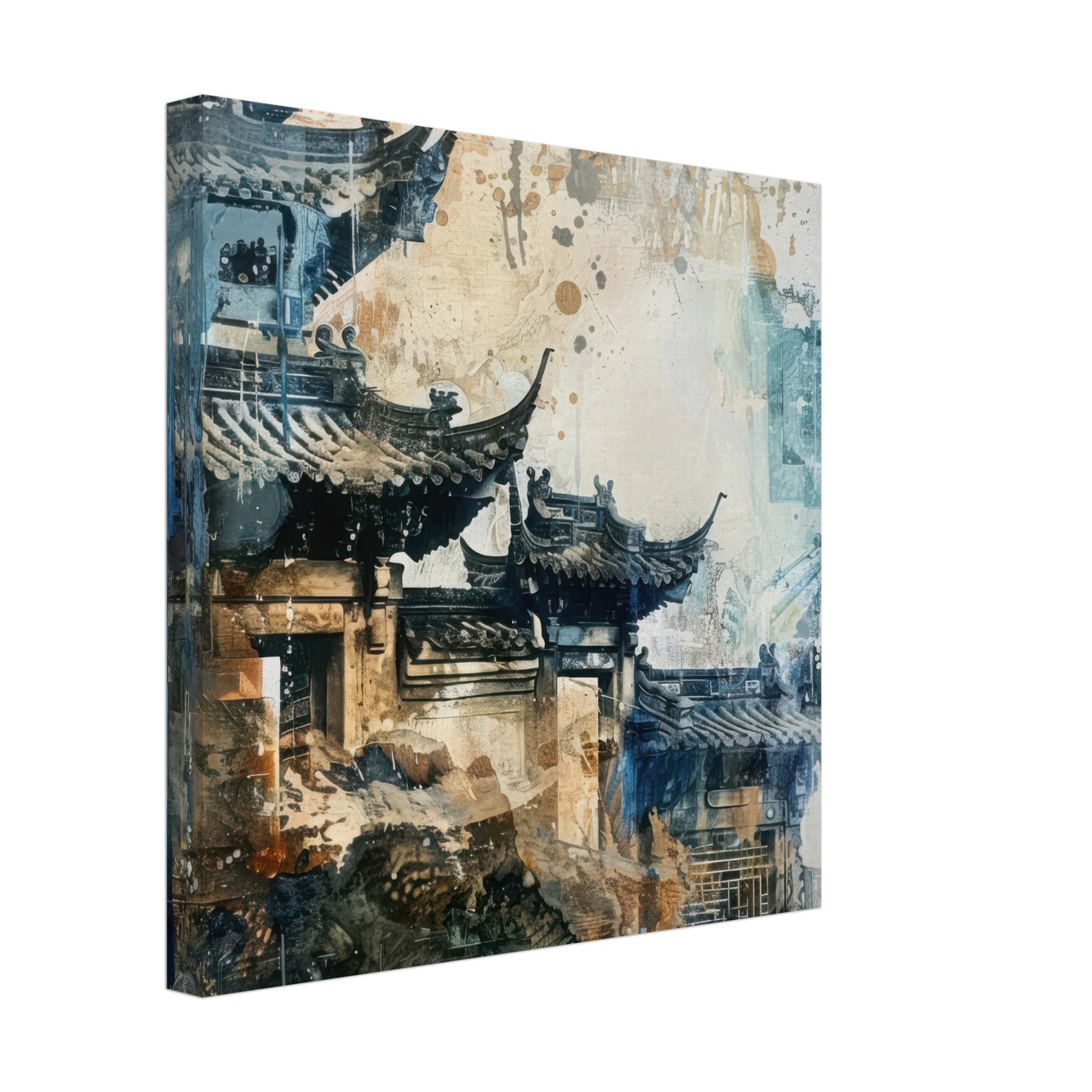 Canvas Square - Old culture of China in abstract style 5 - Shop Ai Art WebShop - Digital Art online Store