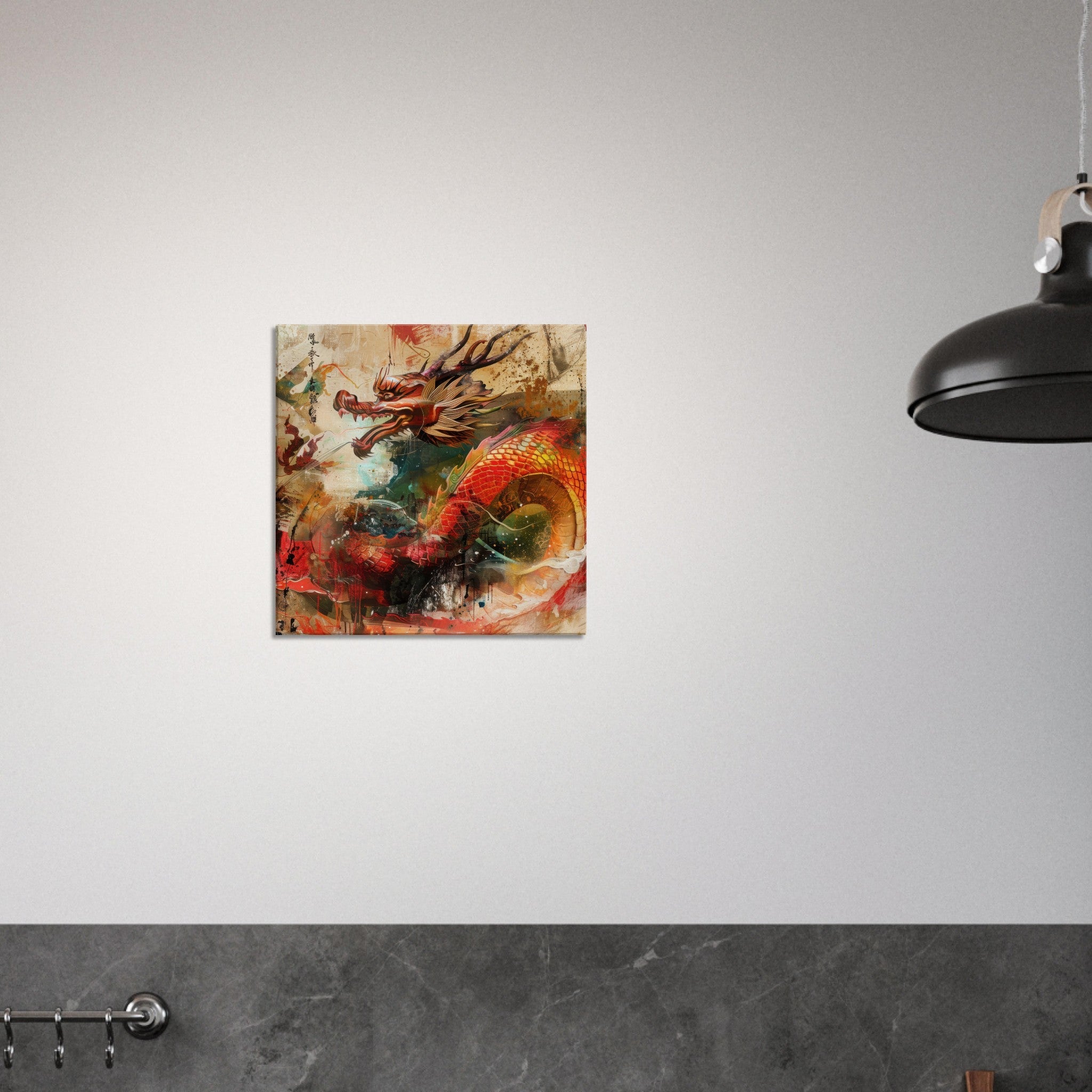 Canvas Square - Old culture of China in abstract style 7 - Shop Ai Art WebShop - Digital Art online Store
