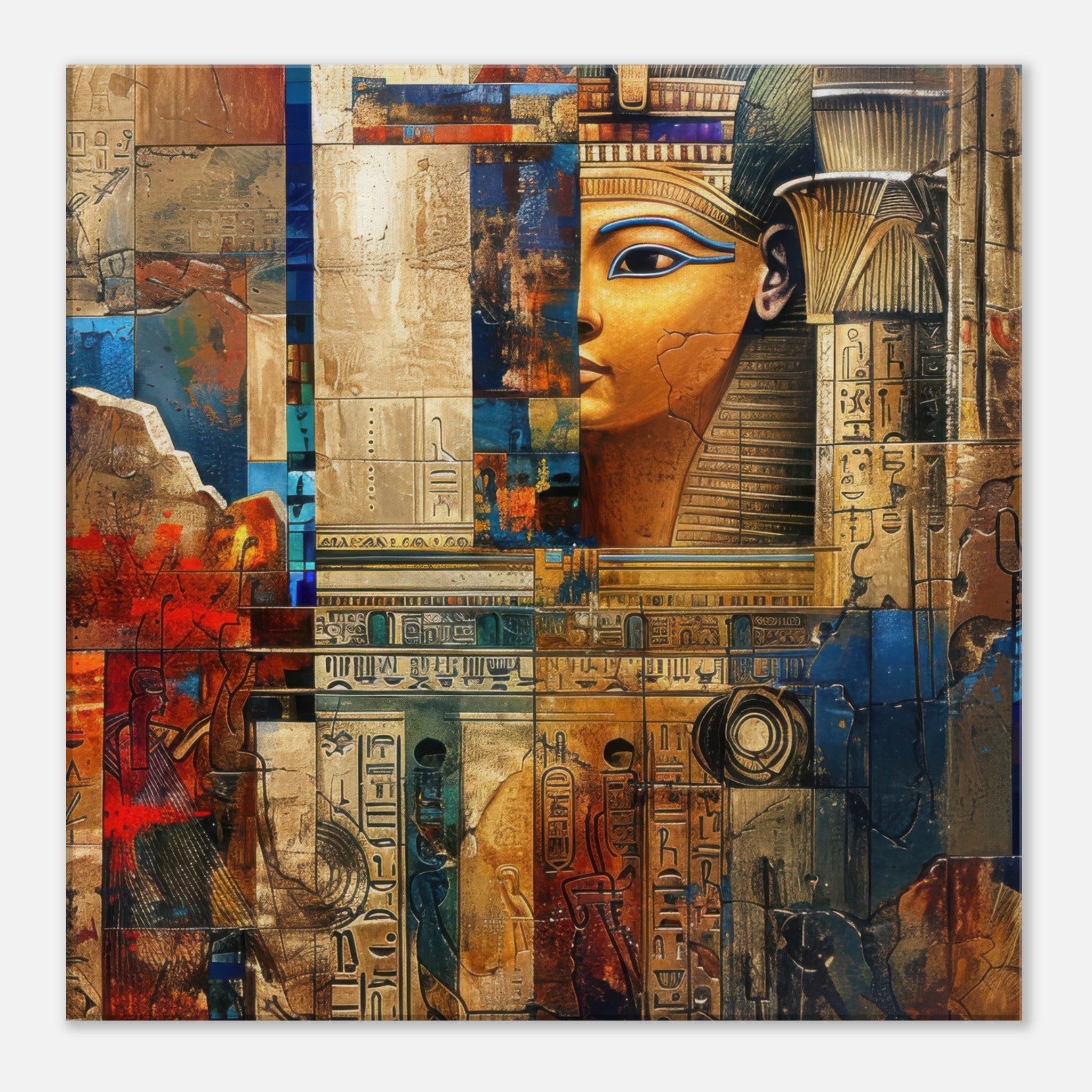 Canvas Square - Old culture of Egypt in abstract style - Shop Ai Art WebShop - Digital Art online Store