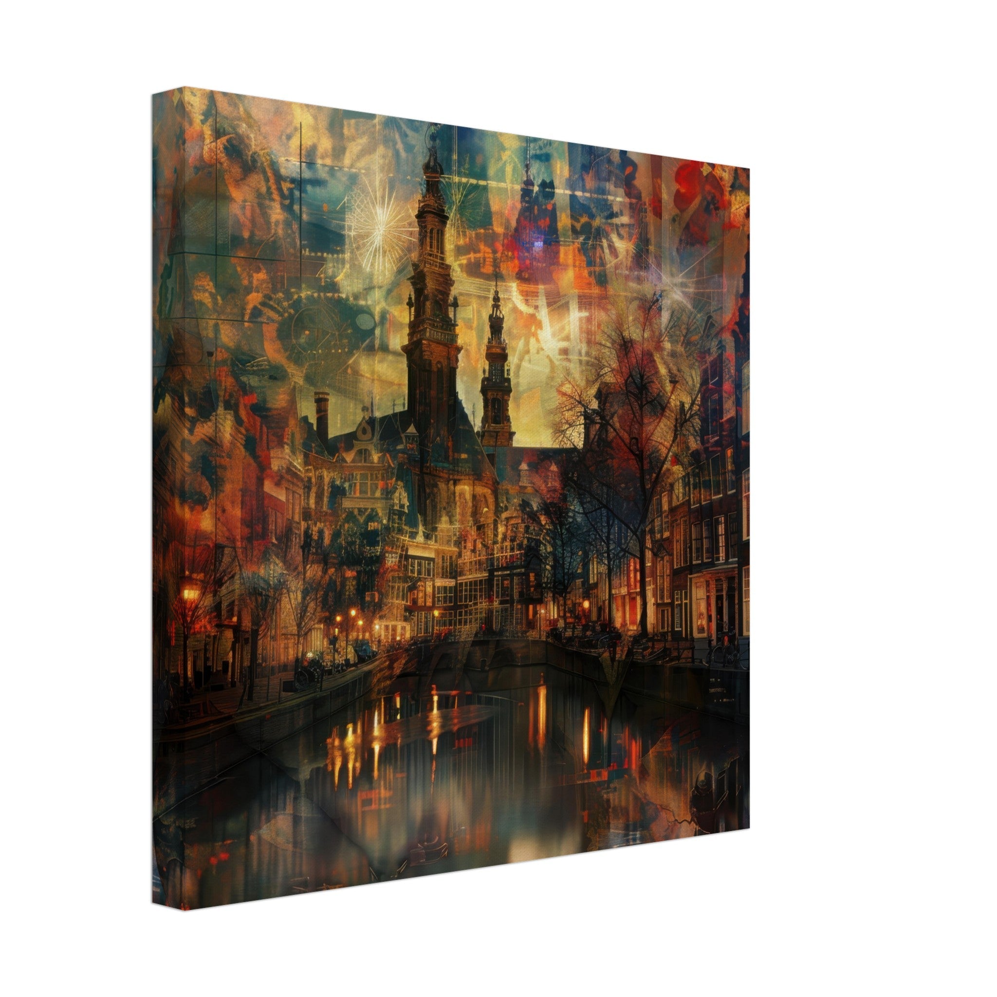 Canvas Square - Old culture of the Netherlands in abstract style 2 - Shop Ai Art WebShop - Digital Art online Store