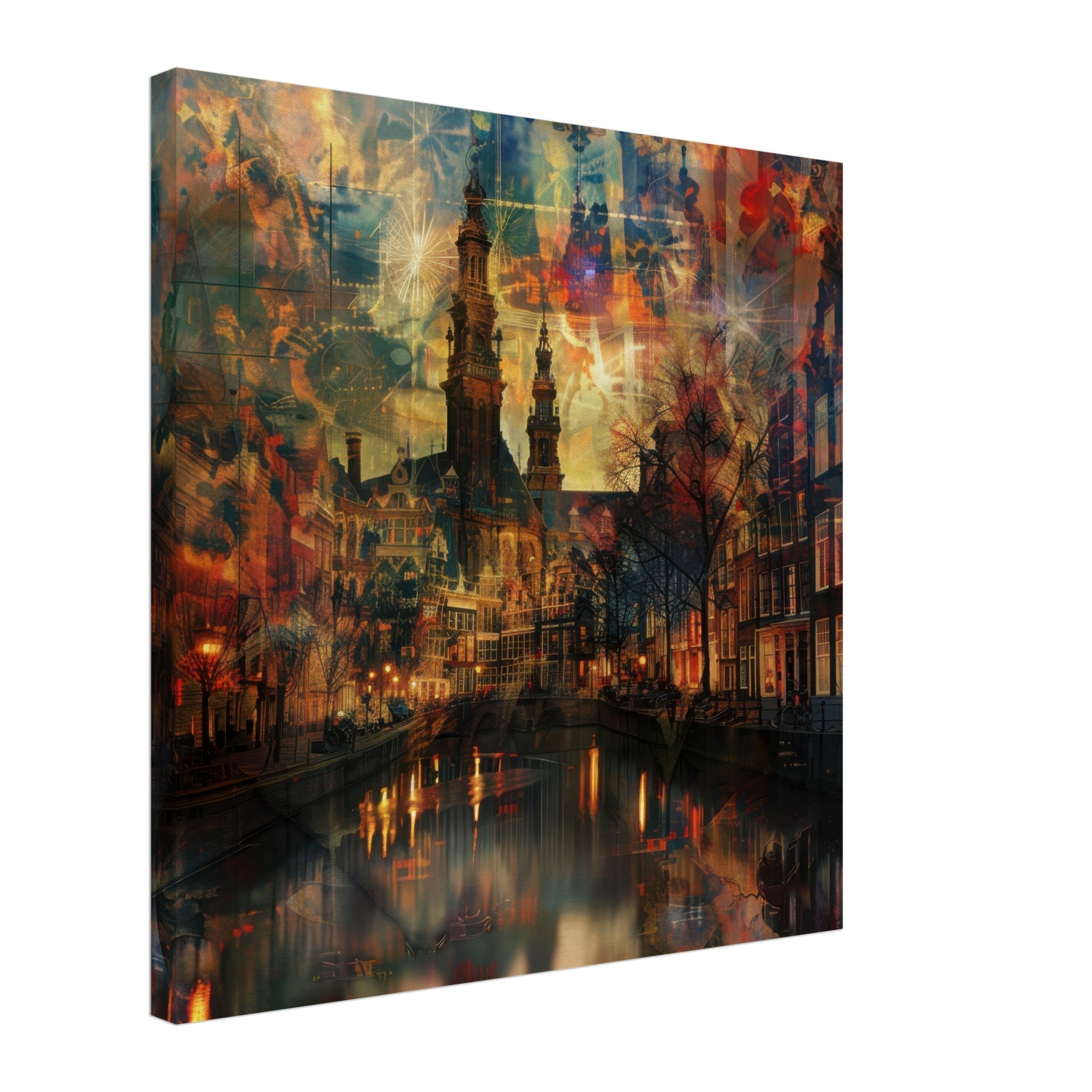 Canvas Square - Old culture of the Netherlands in abstract style 2 - Shop Ai Art WebShop - Digital Art online Store