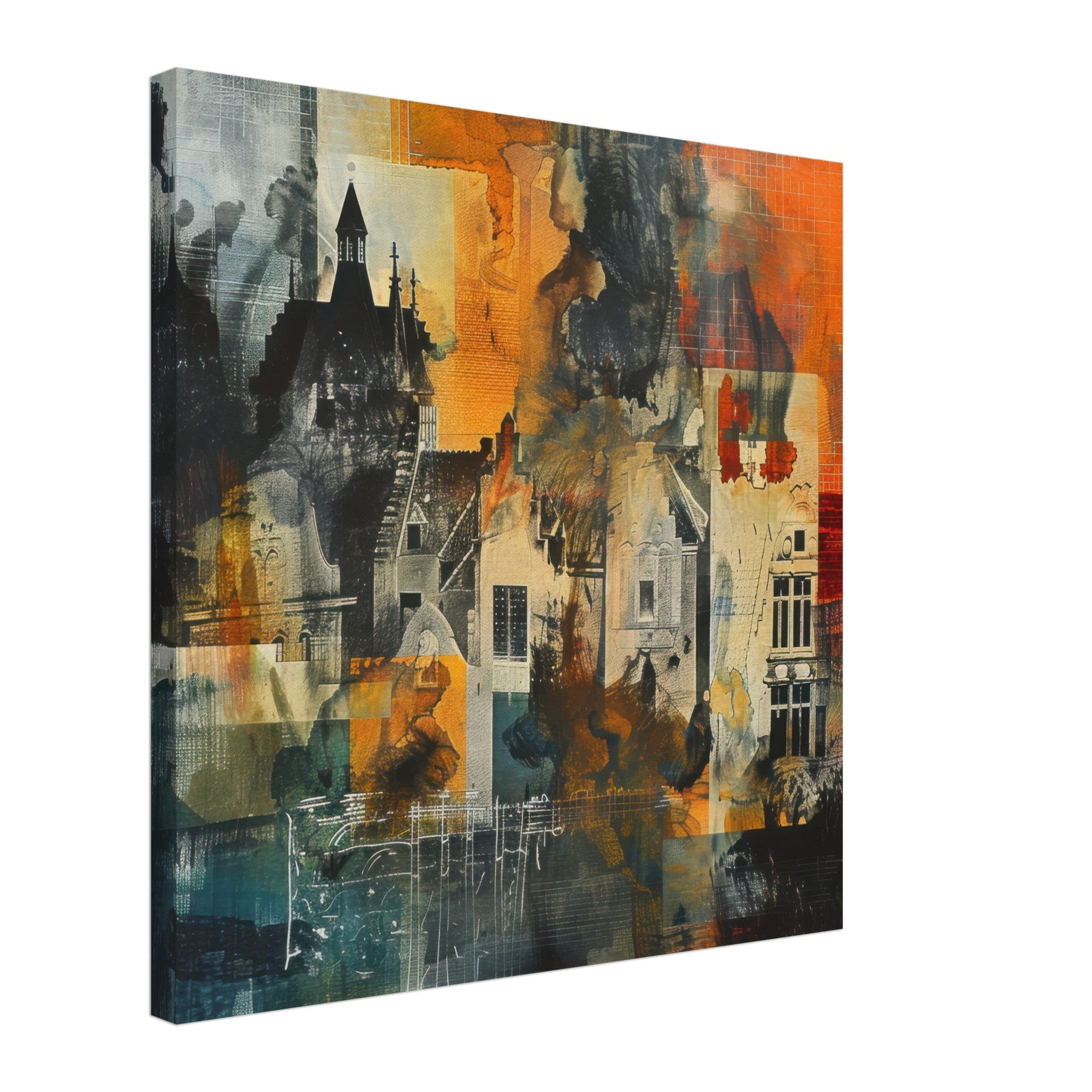 Canvas Square - Old culture of the Netherlands in abstract style 4 - Shop Ai Art WebShop - Digital Art online Store