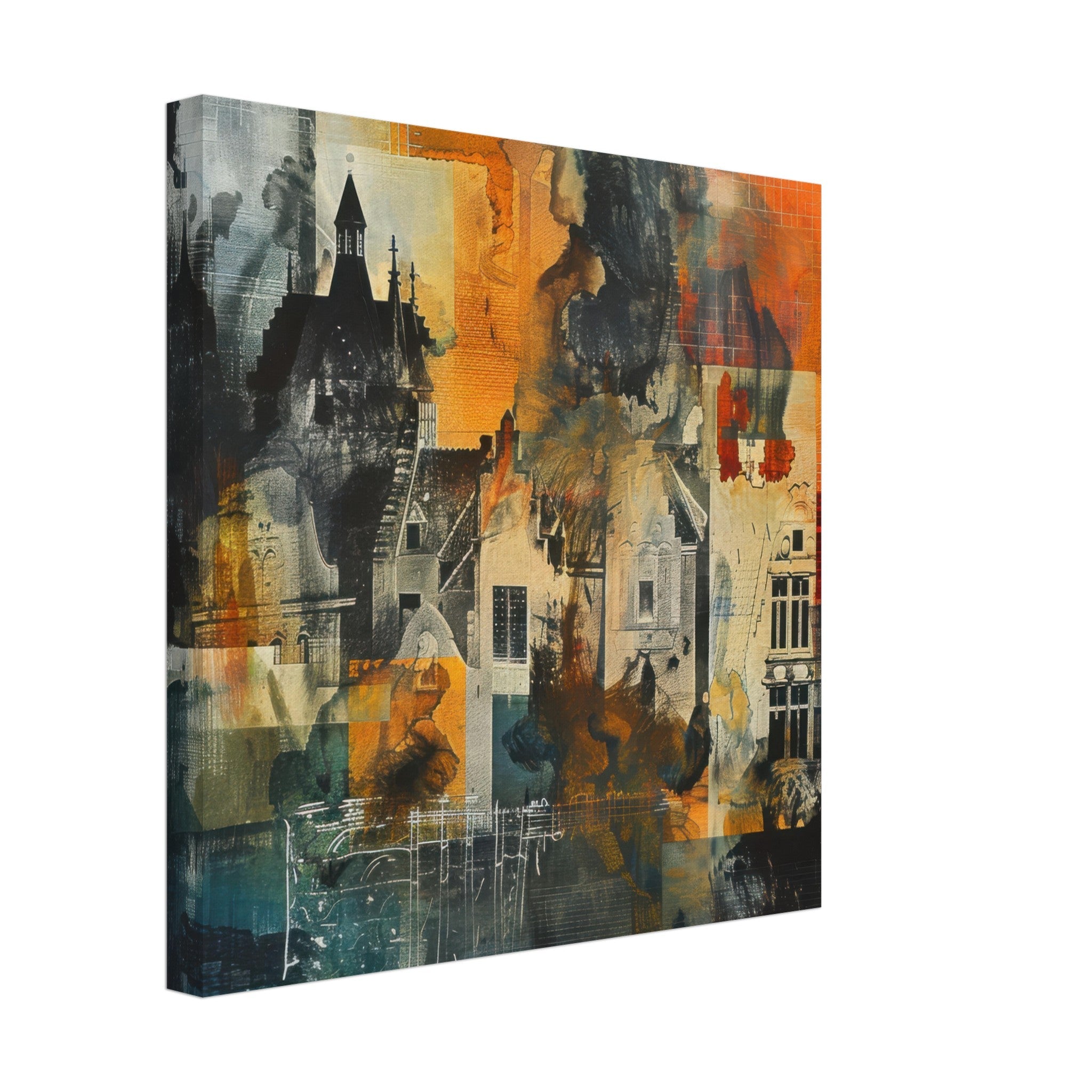 Canvas Square - Old culture of the Netherlands in abstract style 4 - Shop Ai Art WebShop - Digital Art online Store