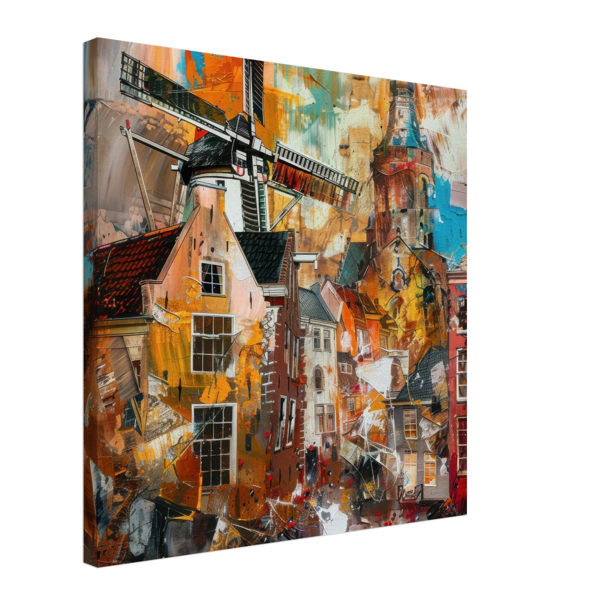Canvas Square - Old culture of the Netherlands in abstract style 5 - Shop Ai Art WebShop - Digital Art online Store