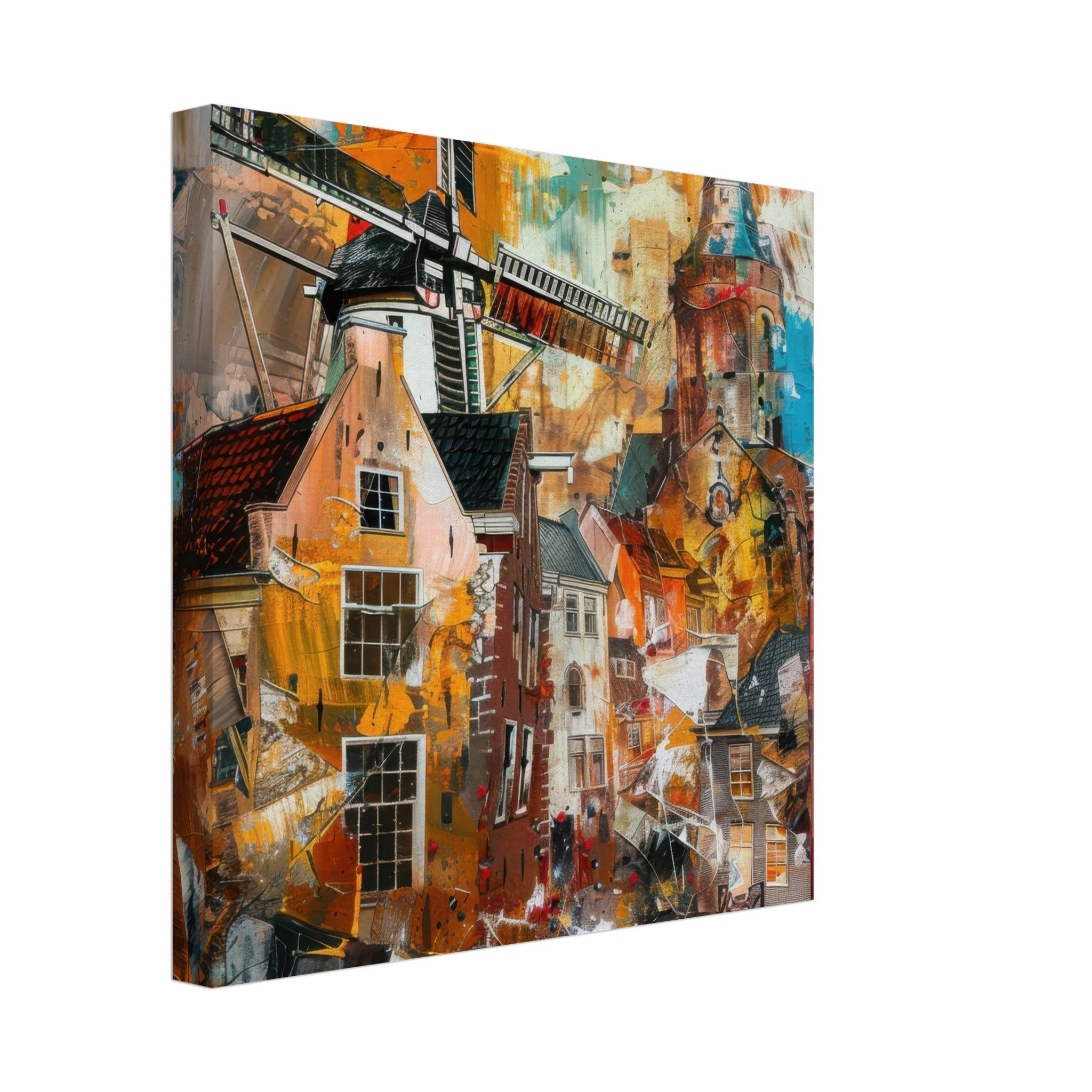 Canvas Square - Old culture of the Netherlands in abstract style 5 - Shop Ai Art WebShop - Digital Art online Store