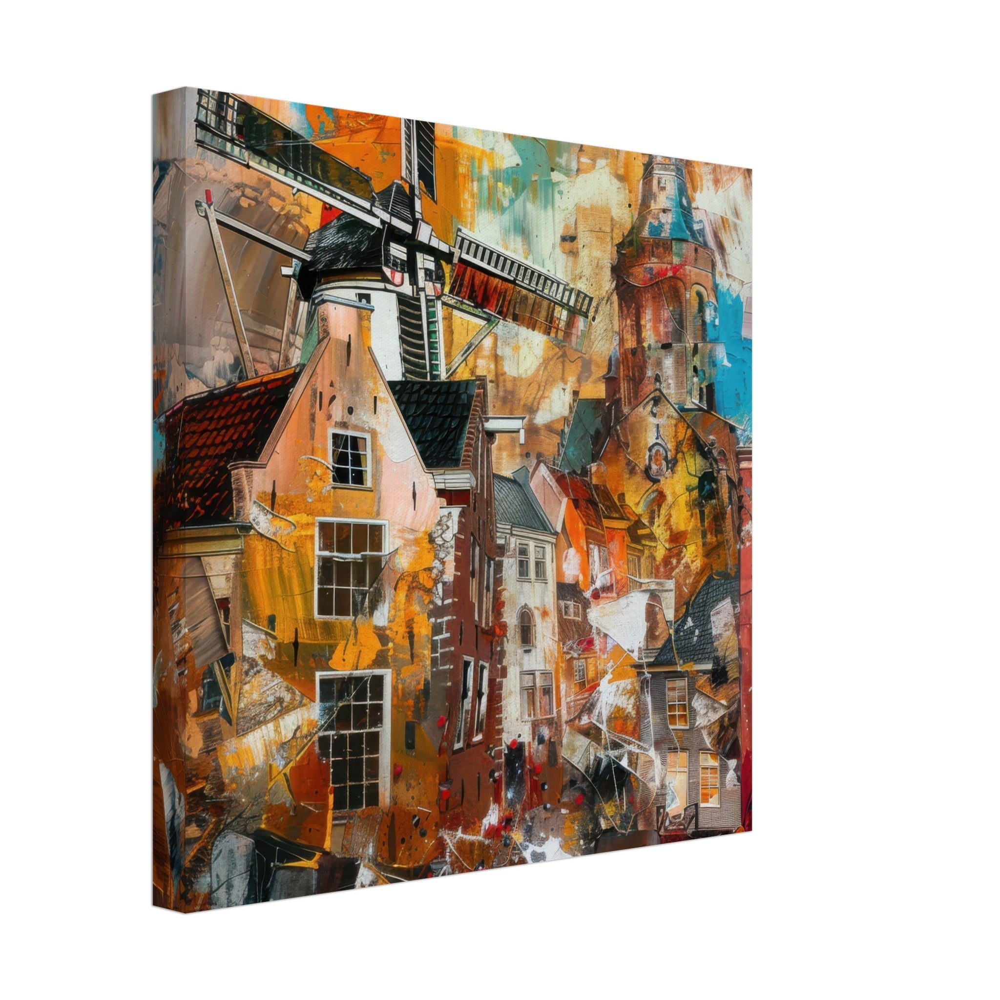Canvas Square - Old culture of the Netherlands in abstract style 5 - Shop Ai Art WebShop - Digital Art online Store