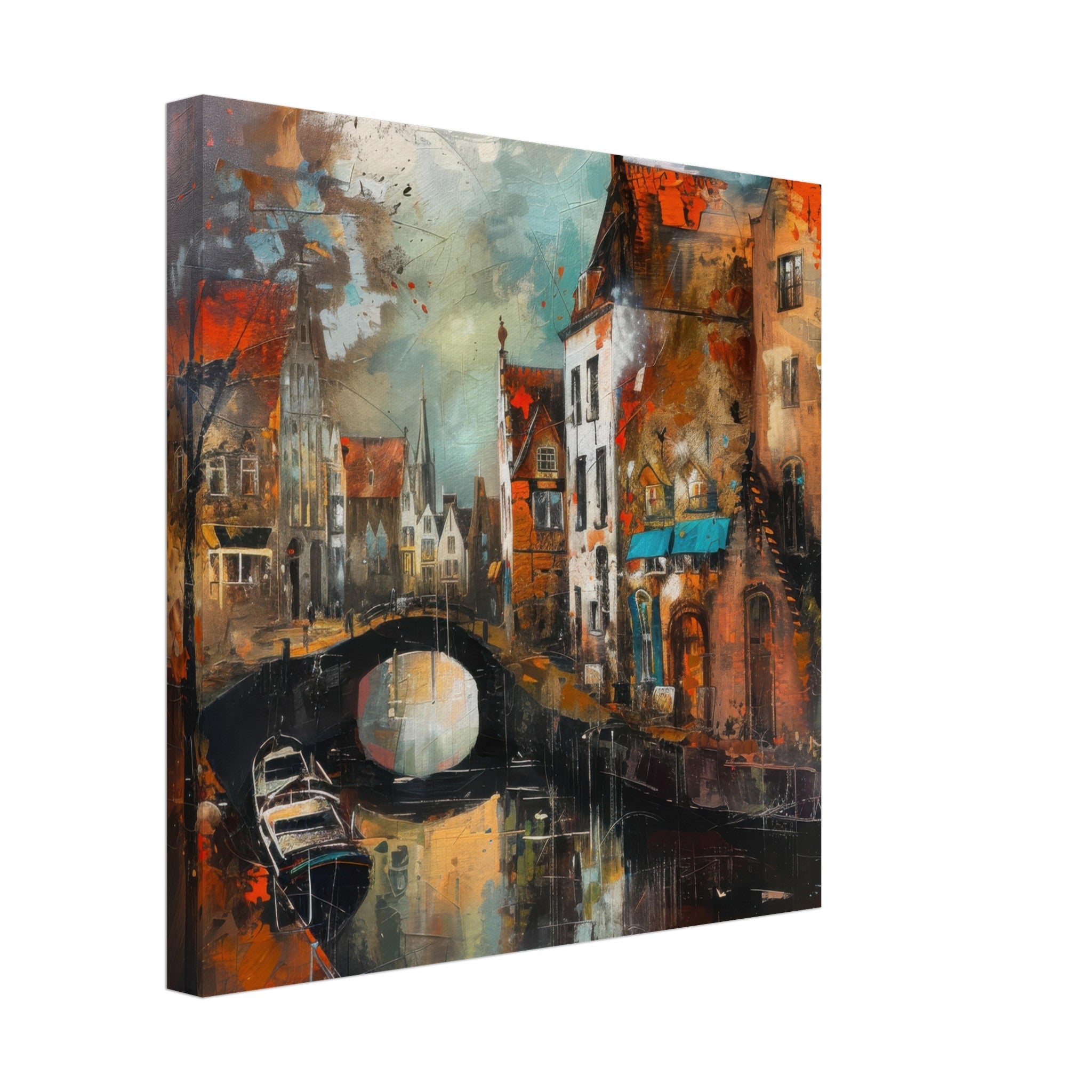 Canvas Square - Old culture of the Netherlands in abstract style 6 - Shop Ai Art WebShop - Digital Art online Store