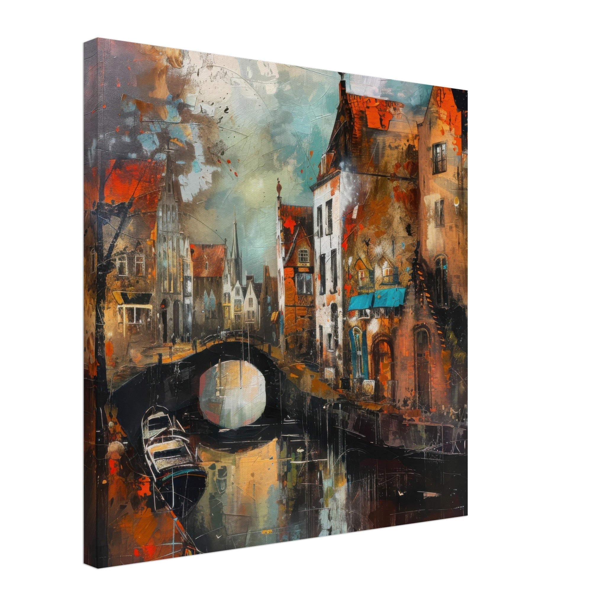 Canvas Square - Old culture of the Netherlands in abstract style 6 - Shop Ai Art WebShop - Digital Art online Store