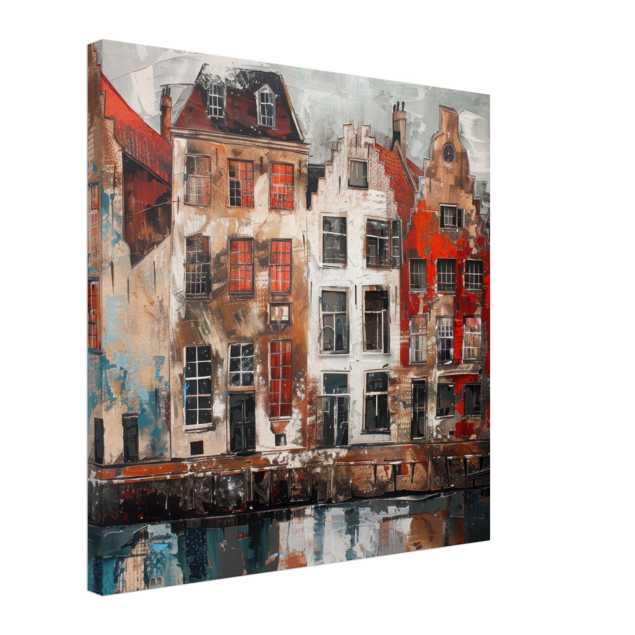 Canvas Square - Old culture of the Netherlands in abstract style - Shop Ai Art WebShop - Digital Art online Store