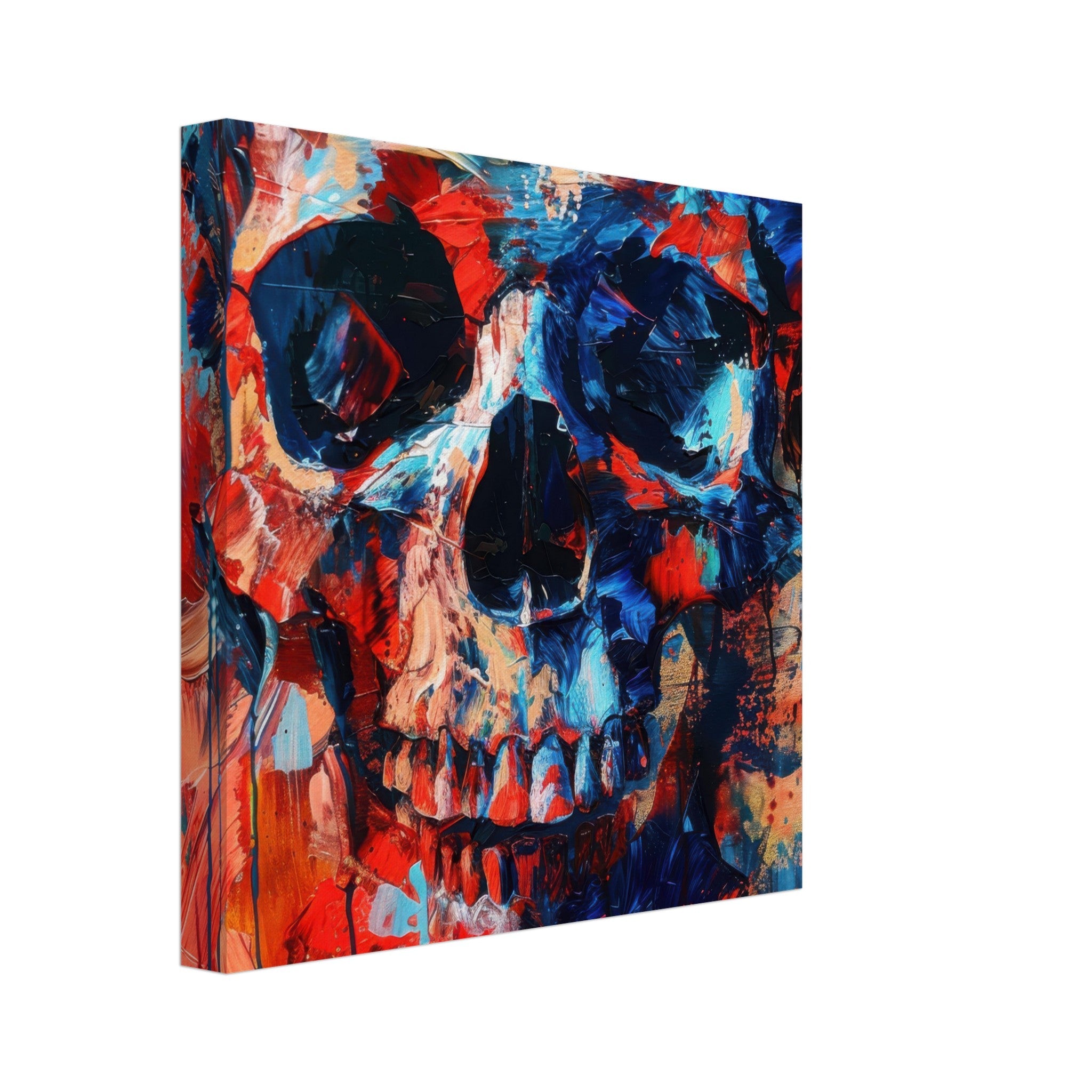 Canvas Square - Skull and Bones abstract art style - Shop Ai Art WebShop - Digital Art online Store