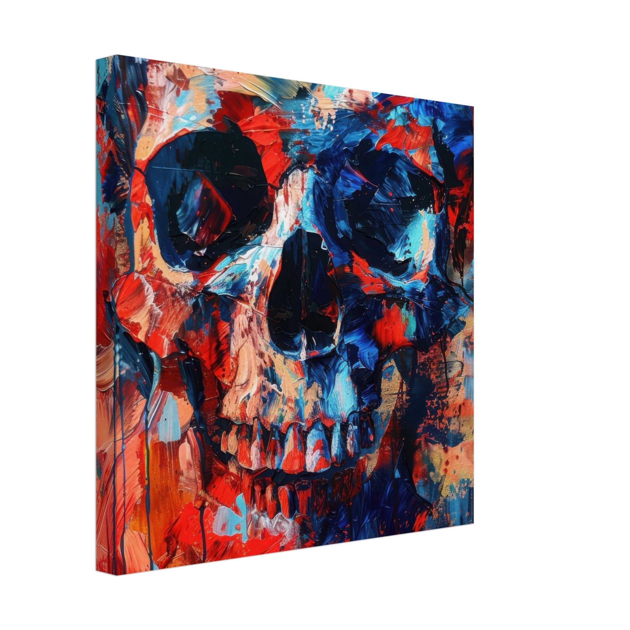 Canvas Square - Skull and Bones abstract art style - Shop Ai Art WebShop - Digital Art online Store