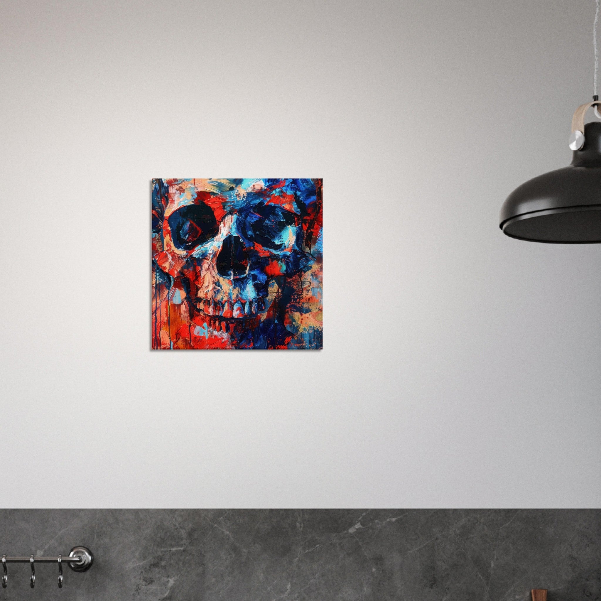 Canvas Square - Skull and Bones abstract art style - Shop Ai Art WebShop - Digital Art online Store