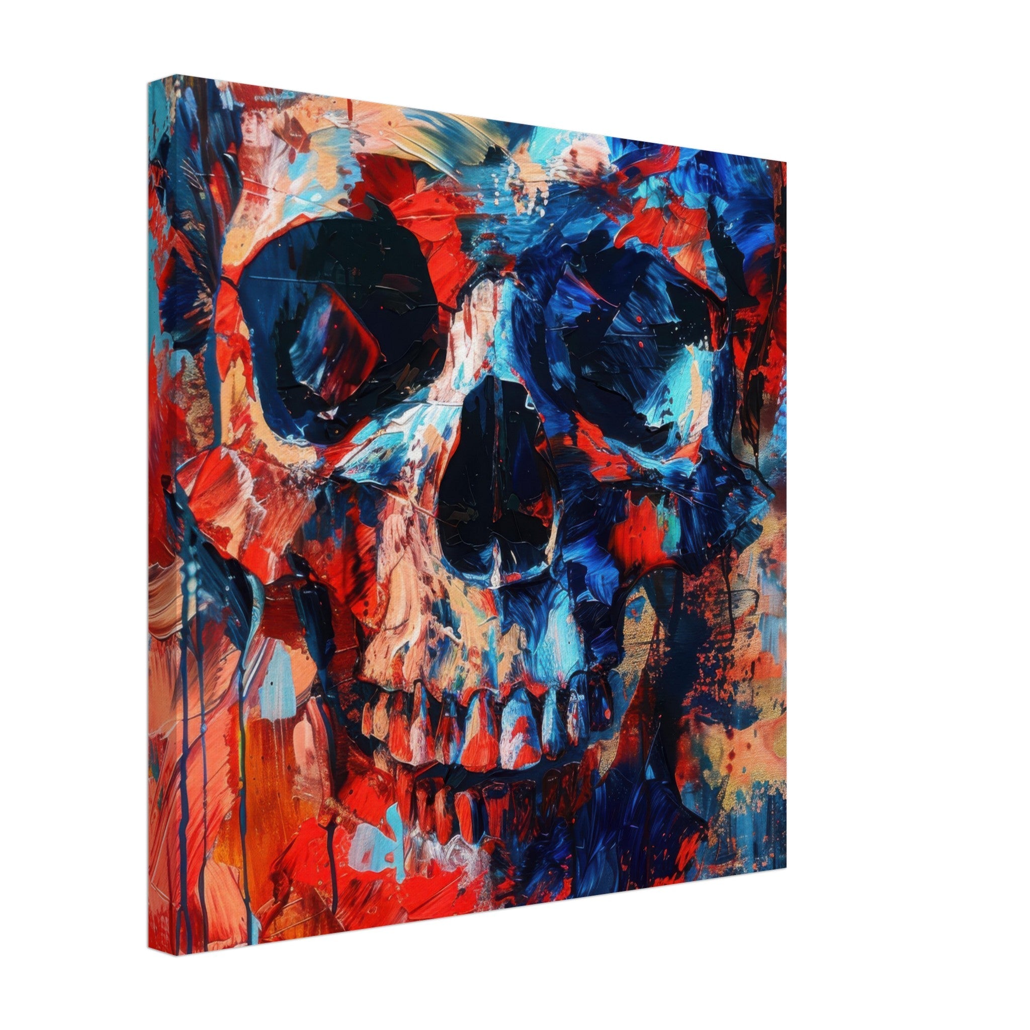 Canvas Square - Skull and Bones abstract art style - Shop Ai Art WebShop - Digital Art online Store