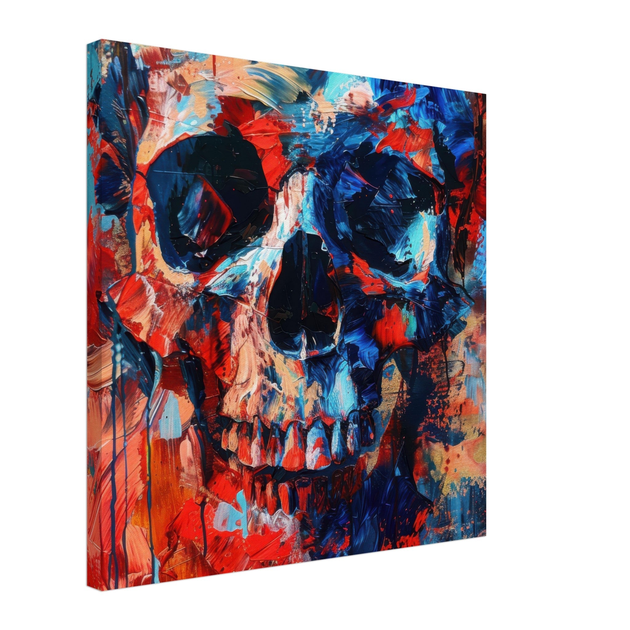 Canvas Square - Skull and Bones abstract art style - Shop Ai Art WebShop - Digital Art online Store