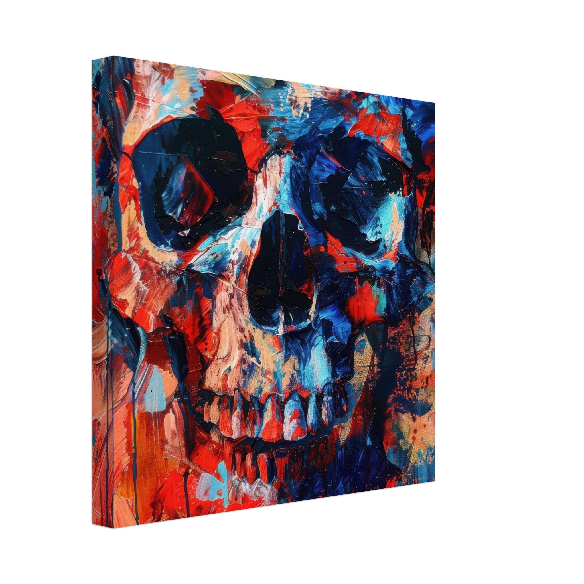 Canvas Square - Skull and Bones abstract art style - Shop Ai Art WebShop - Digital Art online Store