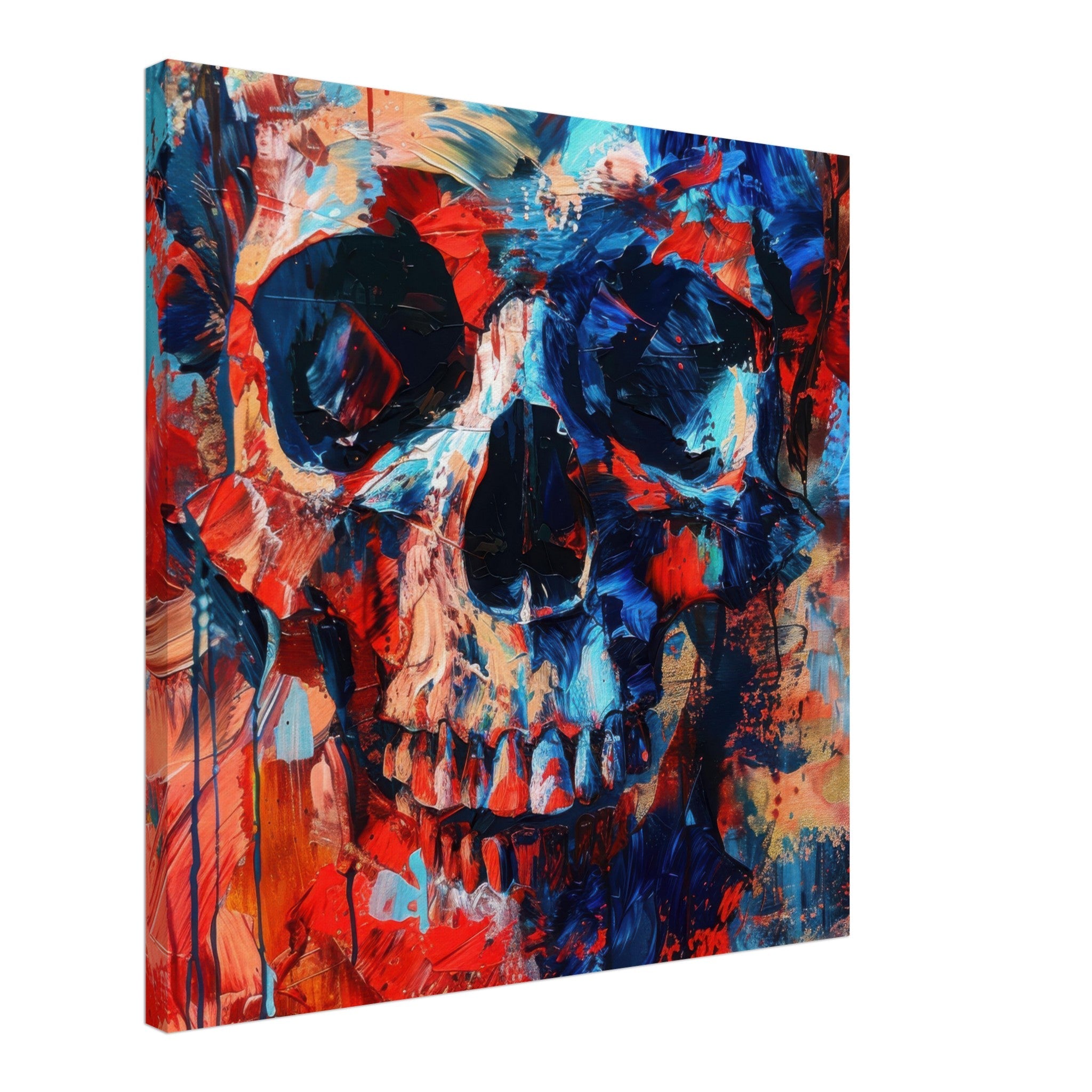 Canvas Square - Skull and Bones abstract art style - Shop Ai Art WebShop - Digital Art online Store