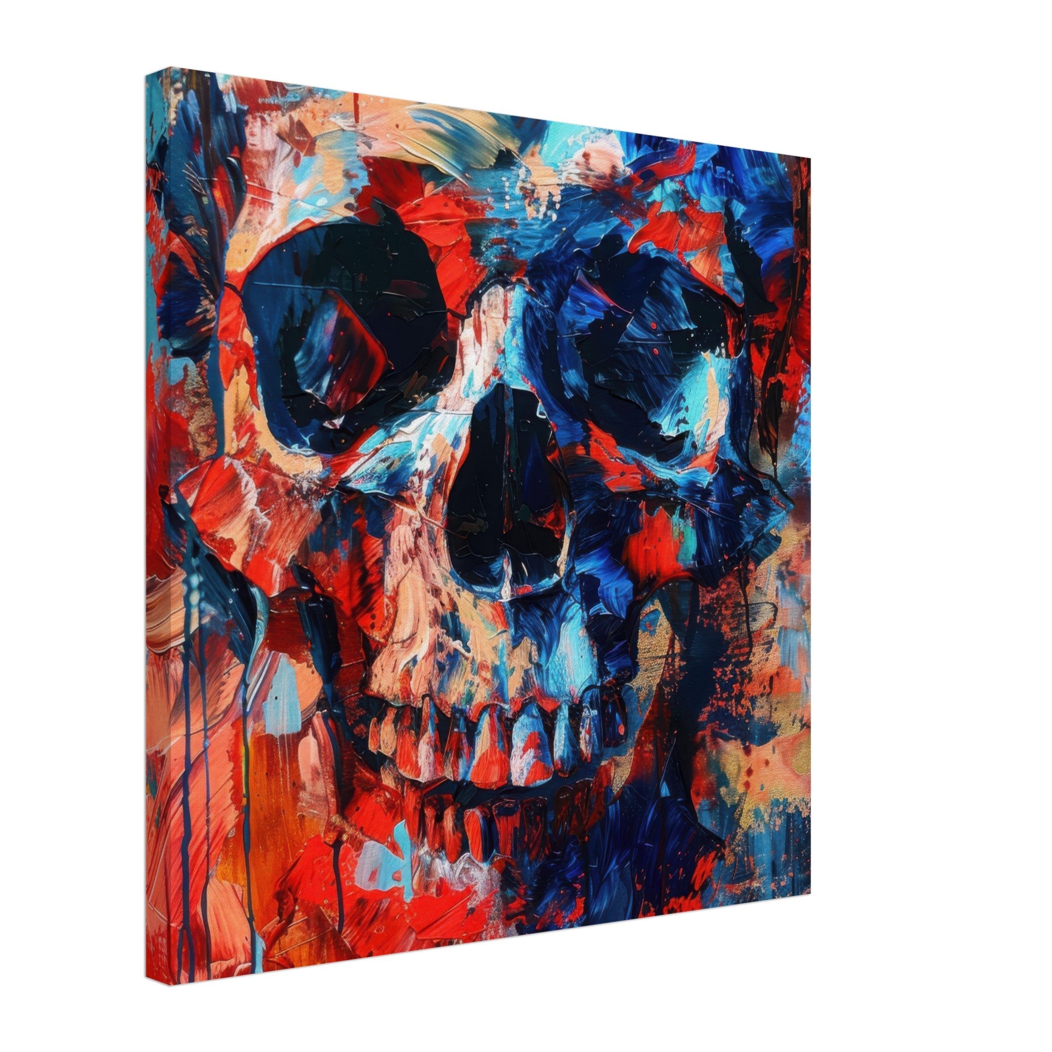 Canvas Square - Skull and Bones abstract art style - Shop Ai Art WebShop - Digital Art online Store