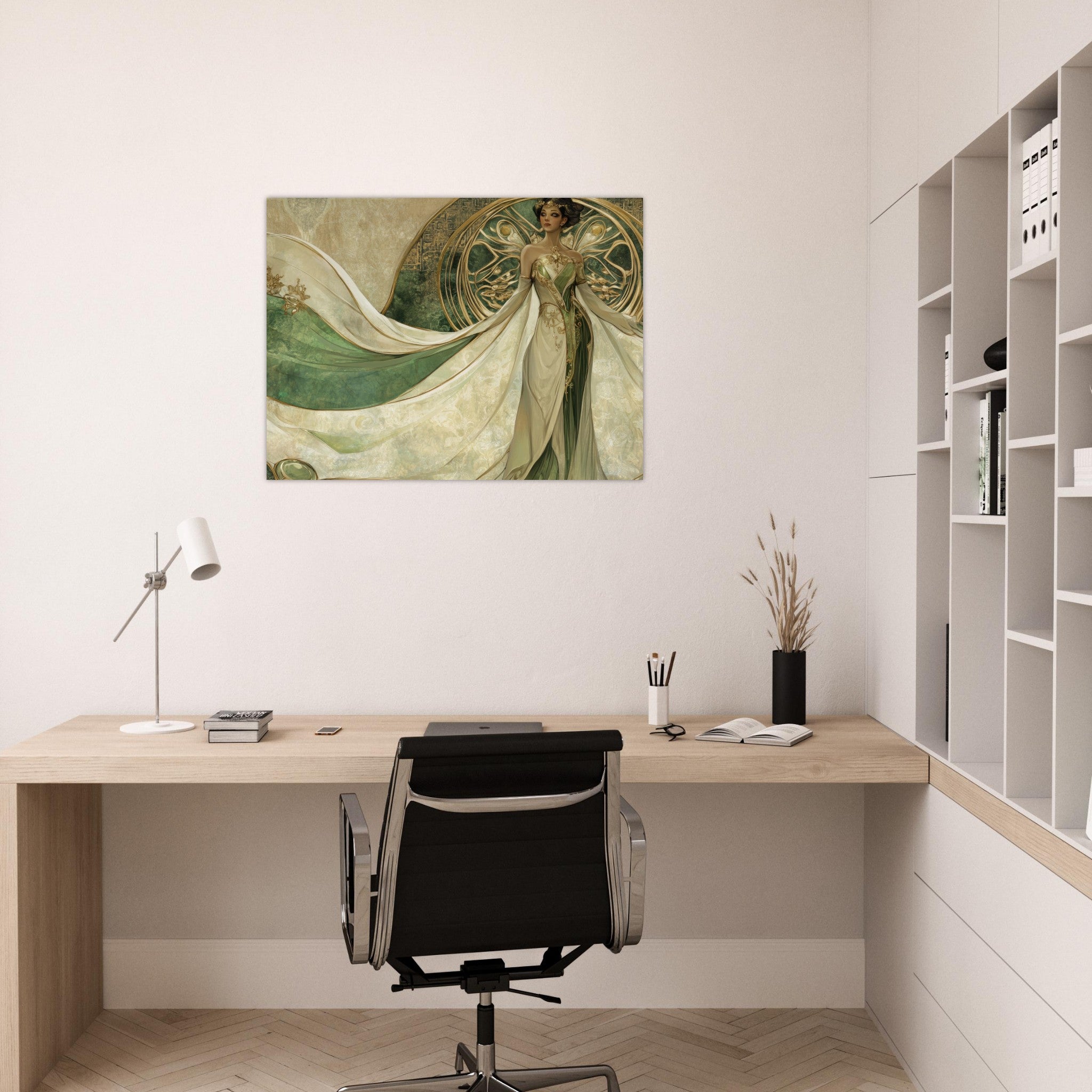 Fine Art Poster Landscape - Alien Royalty in Art Nouveau Elegance A portrait 4 - Shop Ai Art WebShop - Digital Art online Store