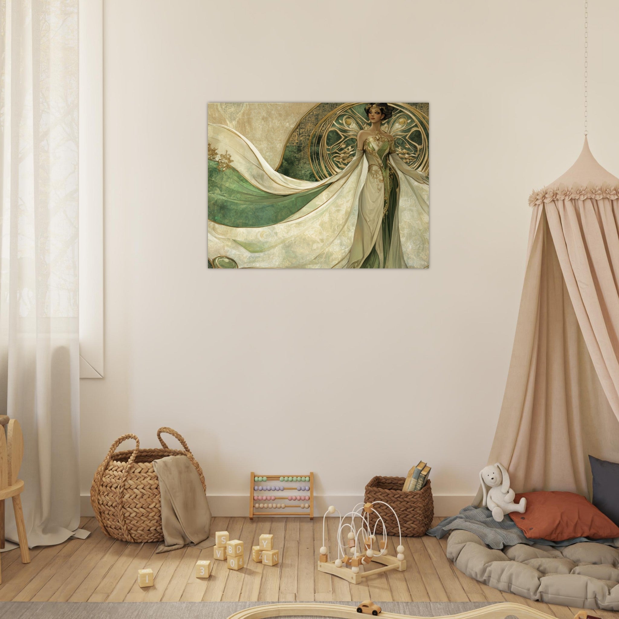 Fine Art Poster Landscape - Alien Royalty in Art Nouveau Elegance A portrait 4 - Shop Ai Art WebShop - Digital Art online Store