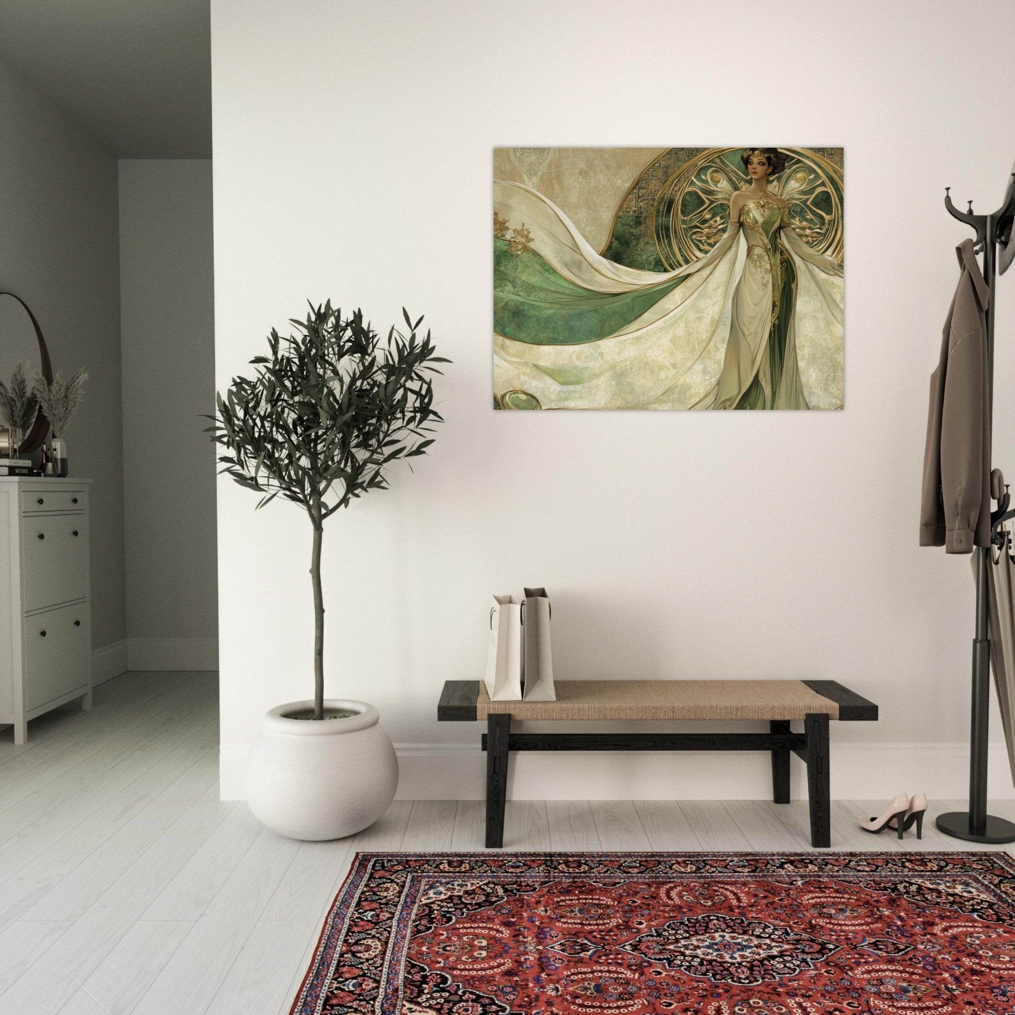 Fine Art Poster Landscape - Alien Royalty in Art Nouveau Elegance A portrait 4 - Shop Ai Art WebShop - Digital Art online Store