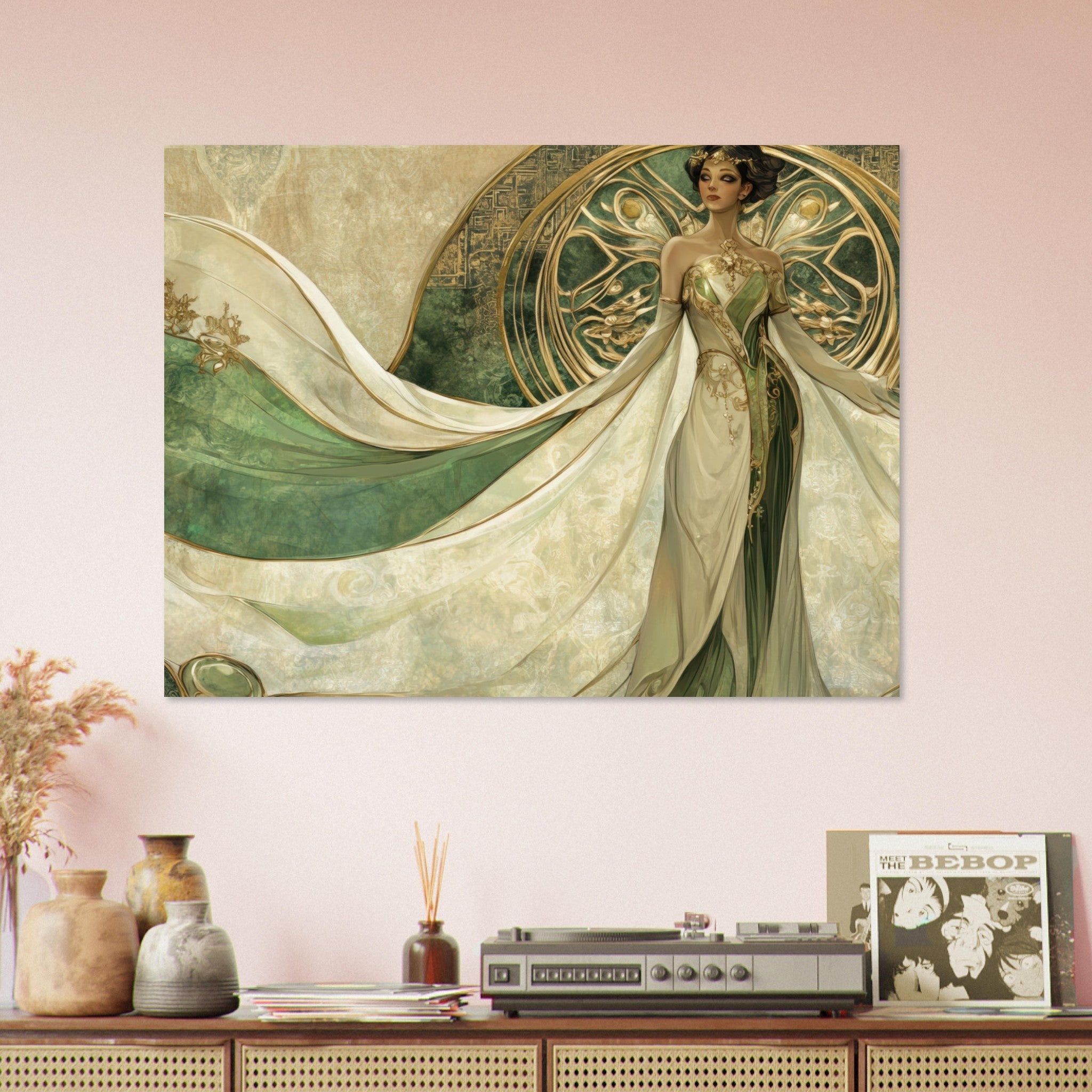 Fine Art Poster Landscape - Alien Royalty in Art Nouveau Elegance A portrait 4 - Shop Ai Art WebShop - Digital Art online Store