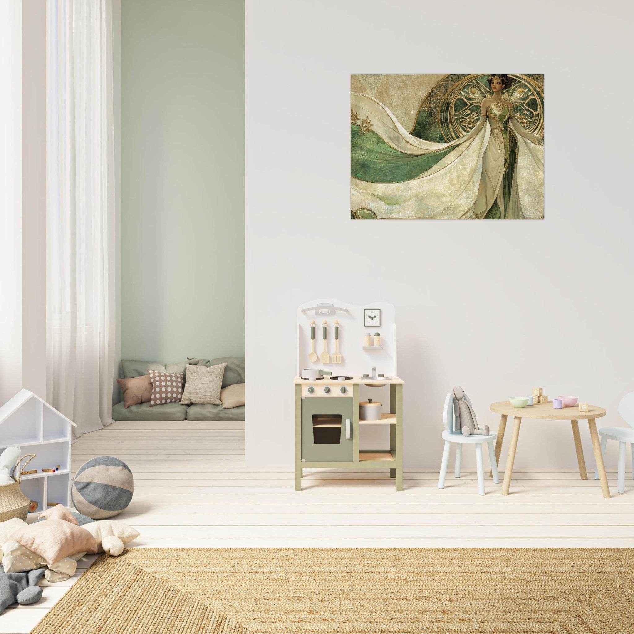 Fine Art Poster Landscape - Alien Royalty in Art Nouveau Elegance A portrait 4 - Shop Ai Art WebShop - Digital Art online Store