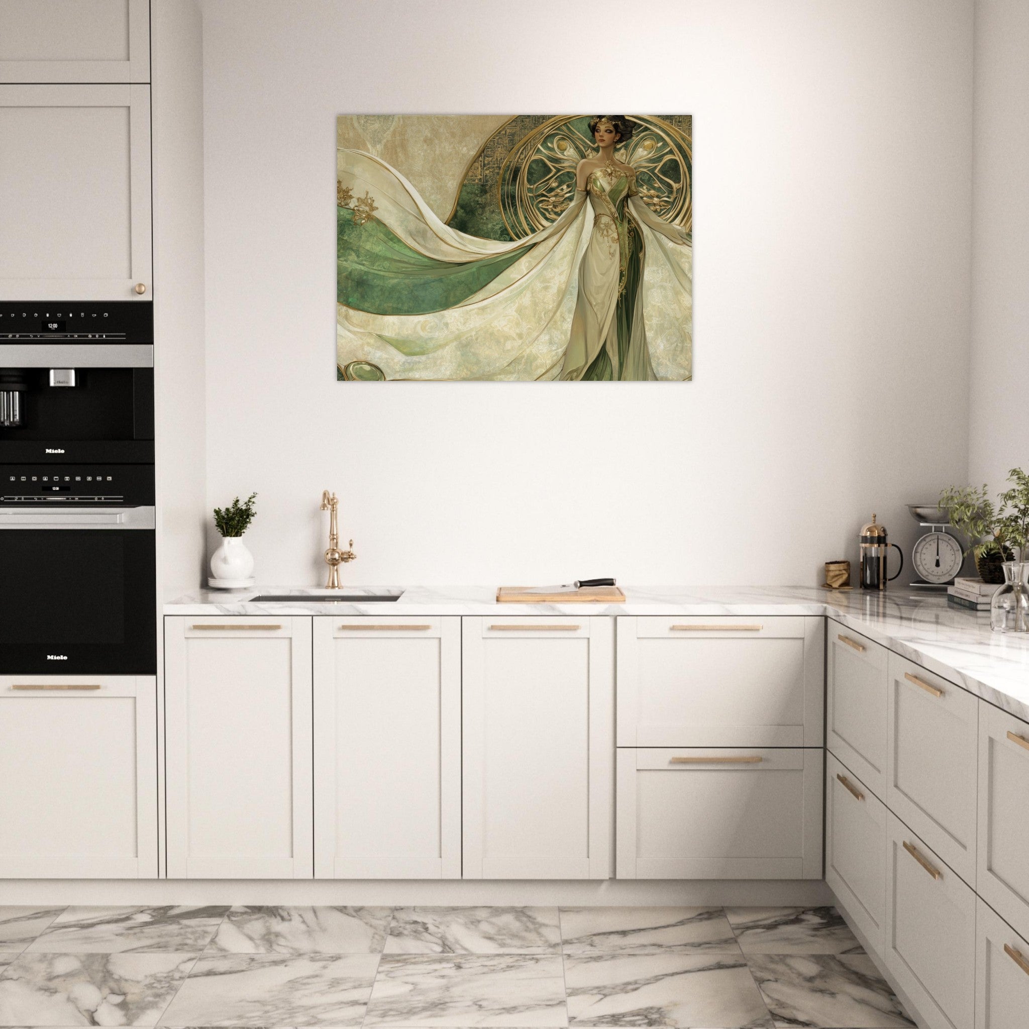 Fine Art Poster Landscape - Alien Royalty in Art Nouveau Elegance A portrait 4 - Shop Ai Art WebShop - Digital Art online Store