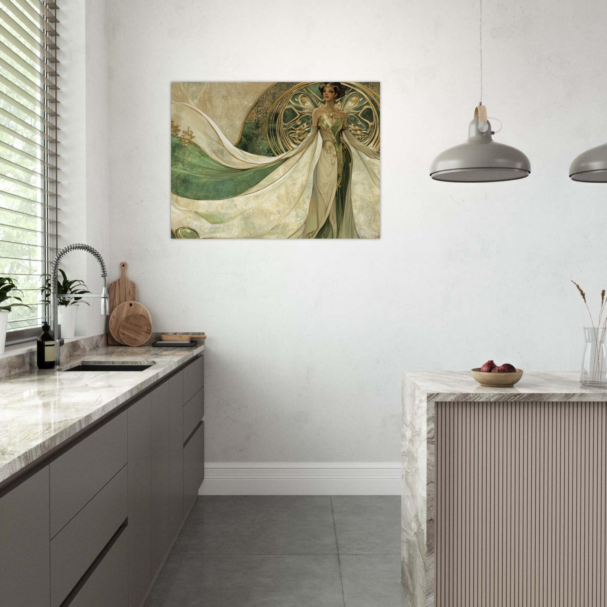 Fine Art Poster Landscape - Alien Royalty in Art Nouveau Elegance A portrait 4 - Shop Ai Art WebShop - Digital Art online Store
