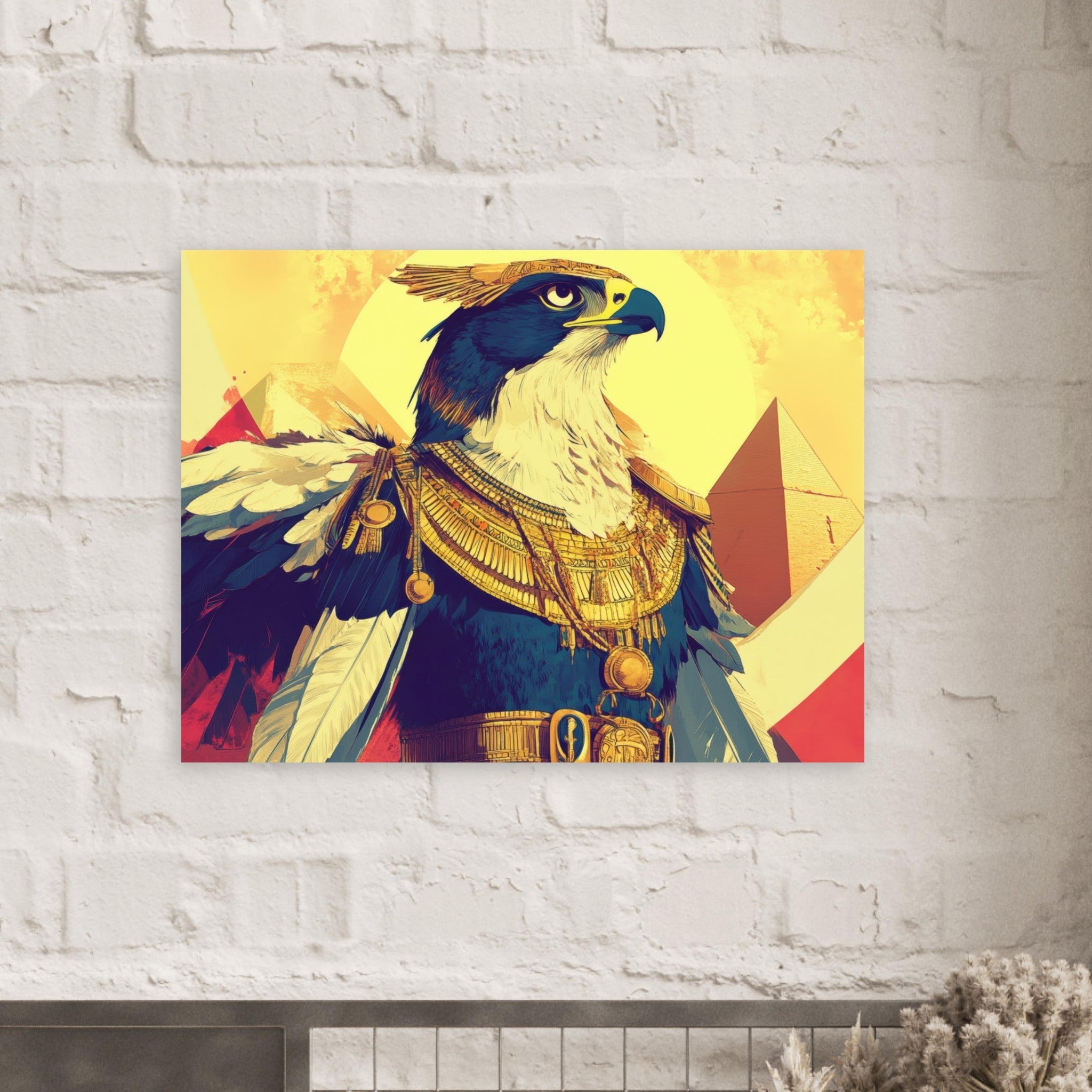 Fine Art Poster Landscape - Ancient Egyptian Falcon God Horus A majestic far 5 - Shop Ai Art WebShop - Digital Art online Store